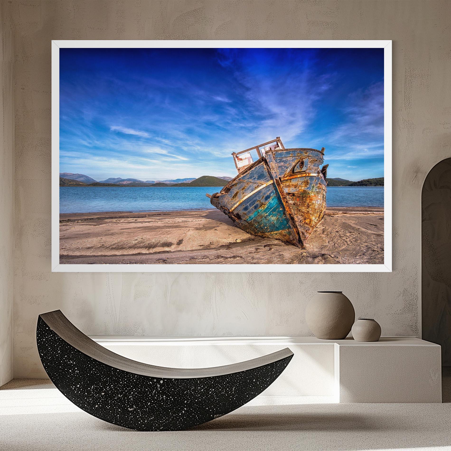 Obraz na Płótnie Boat Blue Sky mockup 8