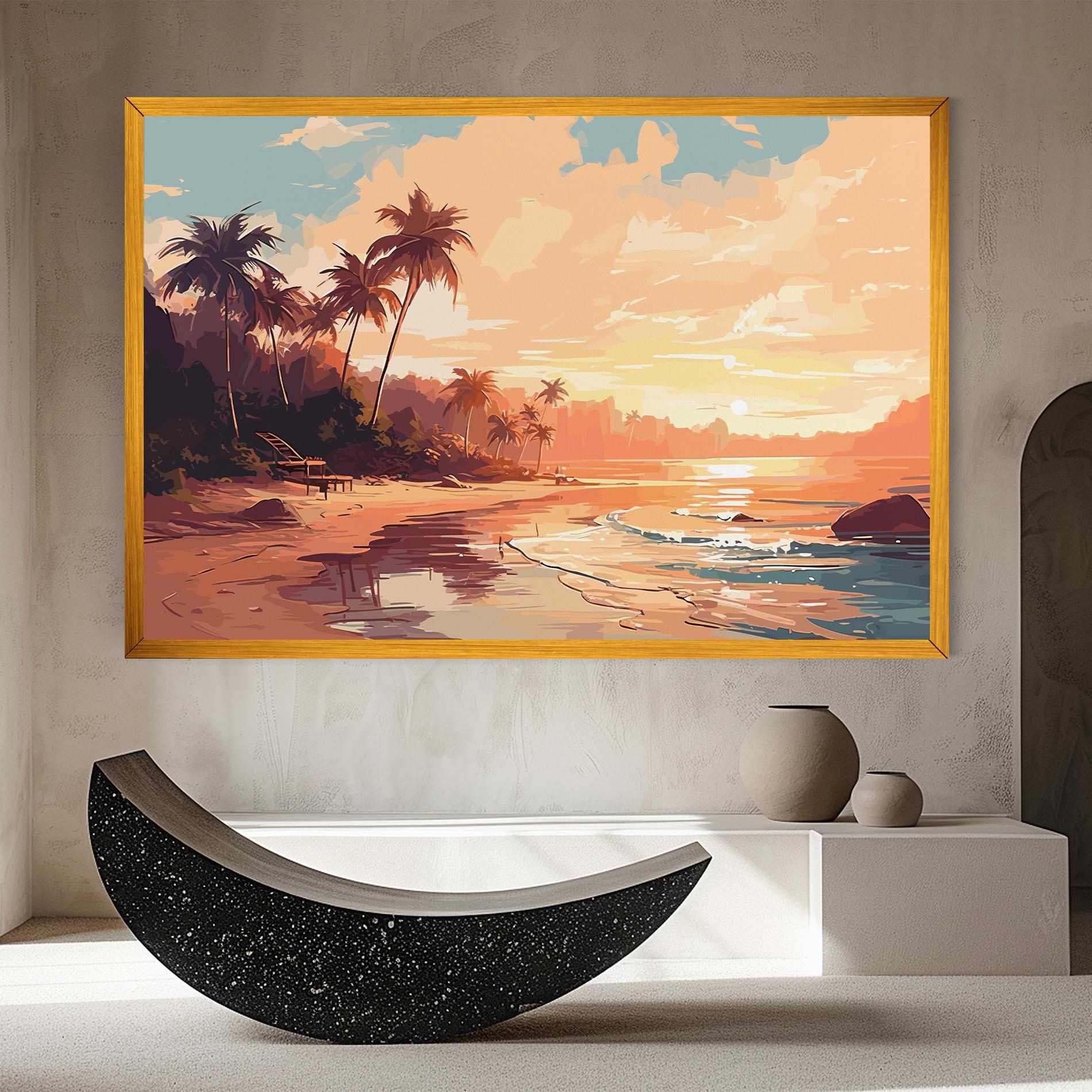 Obraz na Płótnie Blue Orange Beach mockup 8