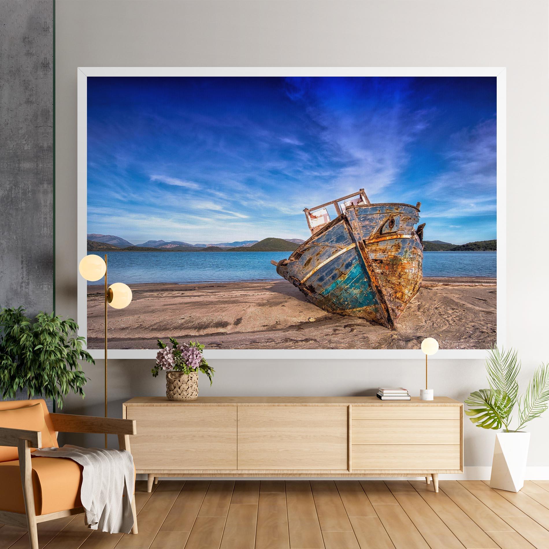 Obraz na Płótnie Boat Blue Sky mockup 9