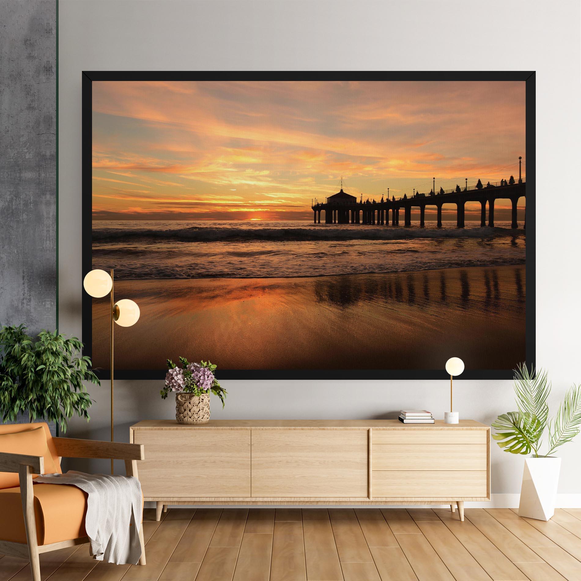 Obraz na Płótnie Beach Sunset View mockup 9