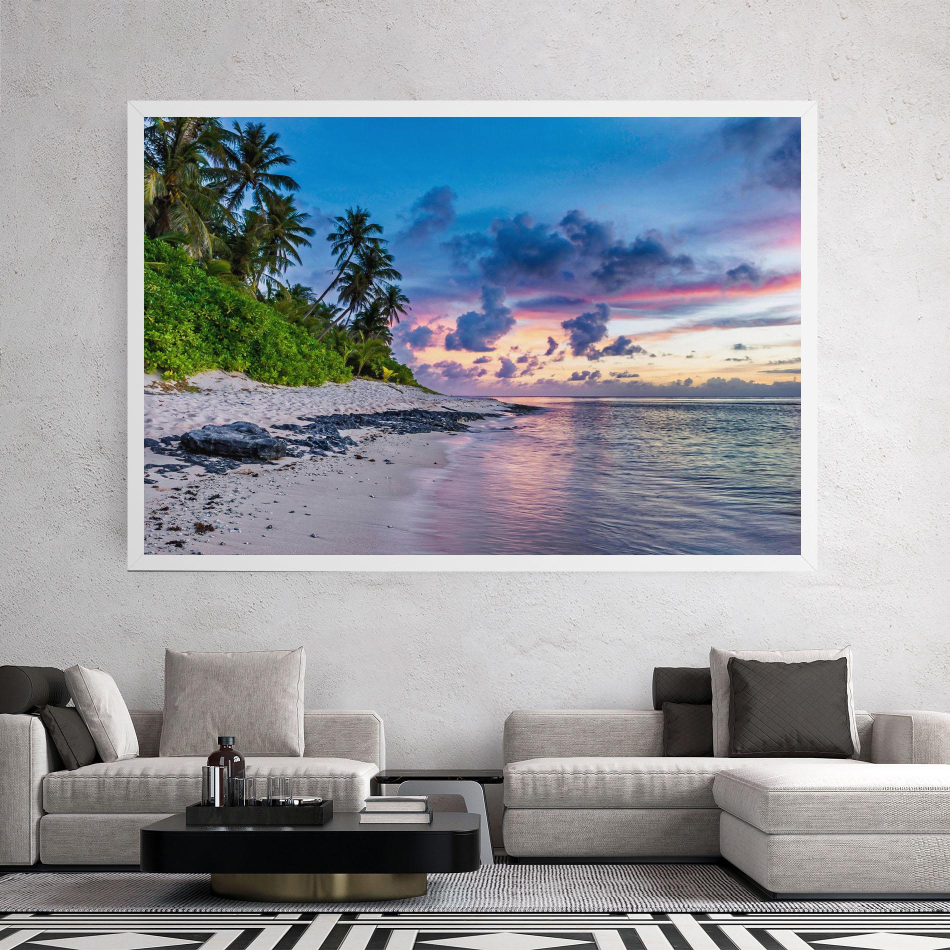 Obraz na Płótnie Purple Blue Beach mockup 2