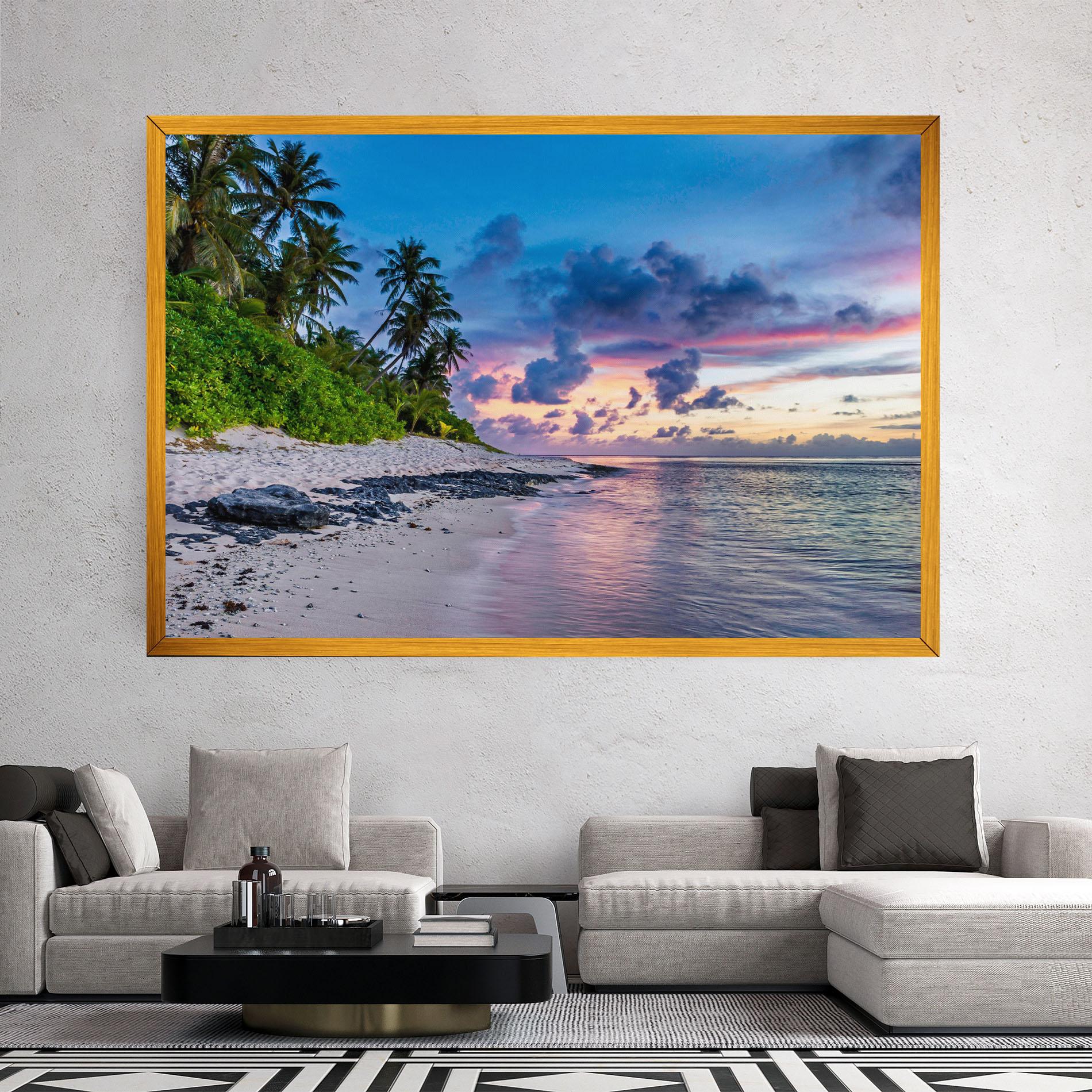 Obraz na Płótnie Purple Blue Beach mockup 2