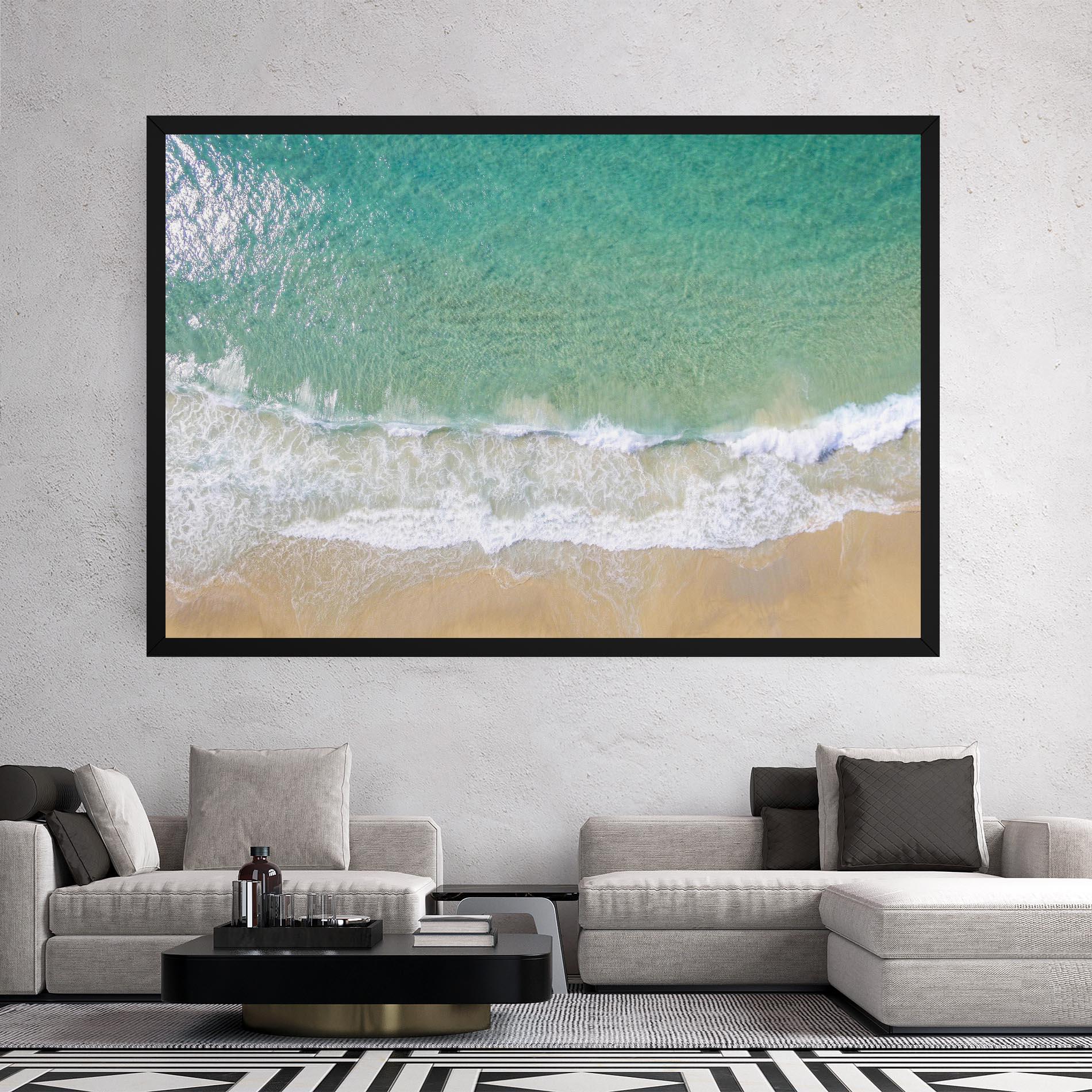 Obraz na Płótnie Blue Waves Beach mockup 2