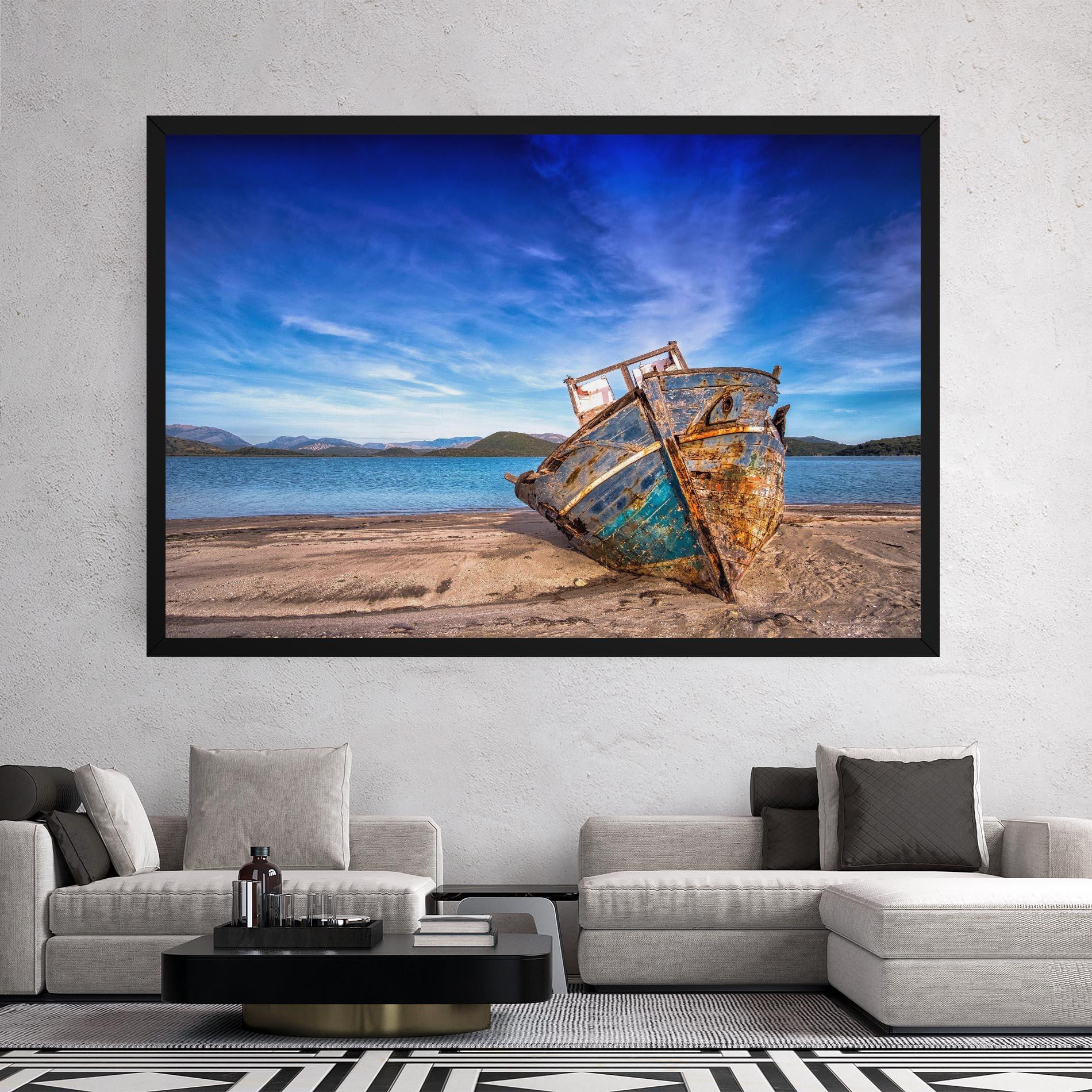 Obraz na Płótnie Boat Blue Sky mockup 2