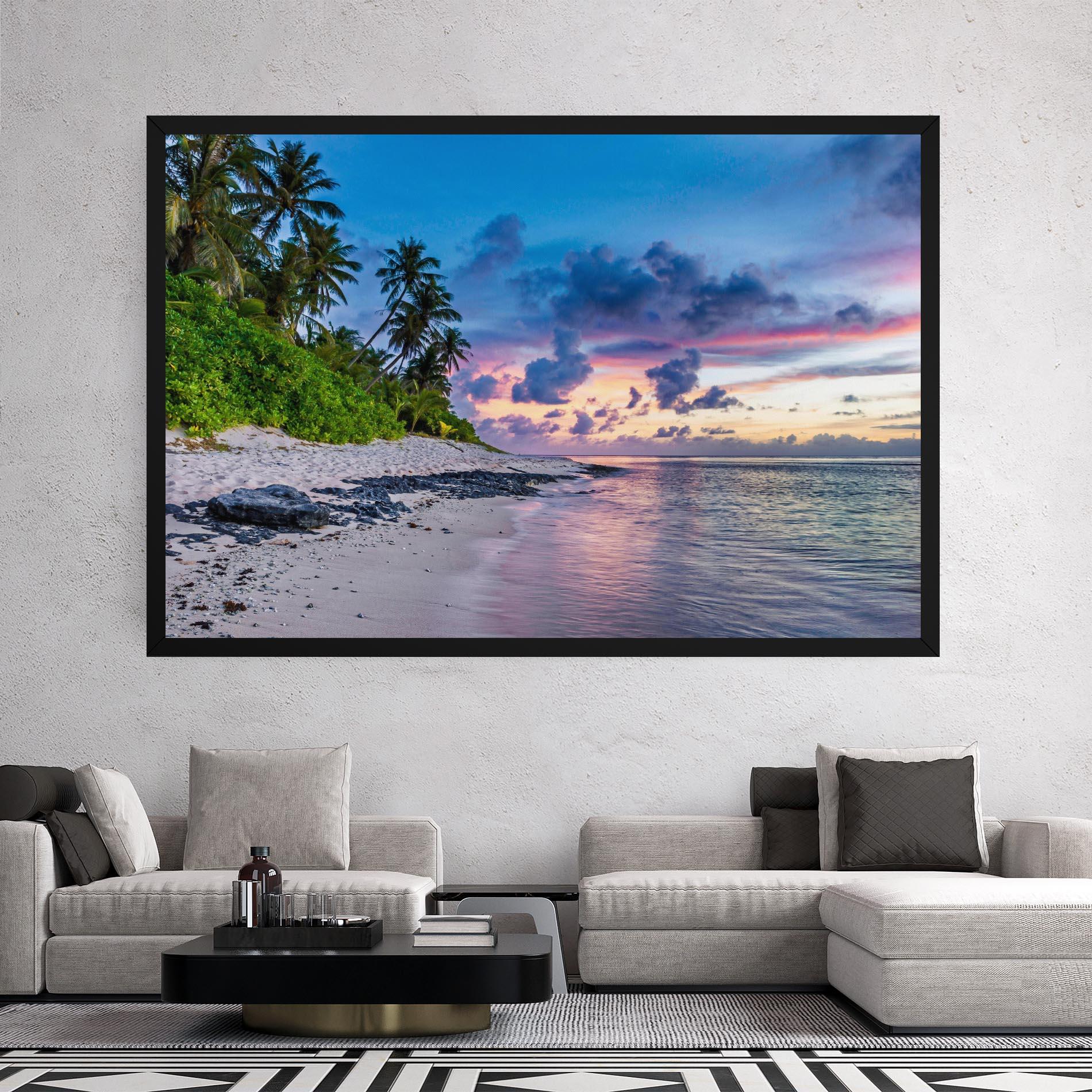 Obraz na Płótnie Purple Blue Beach mockup 2