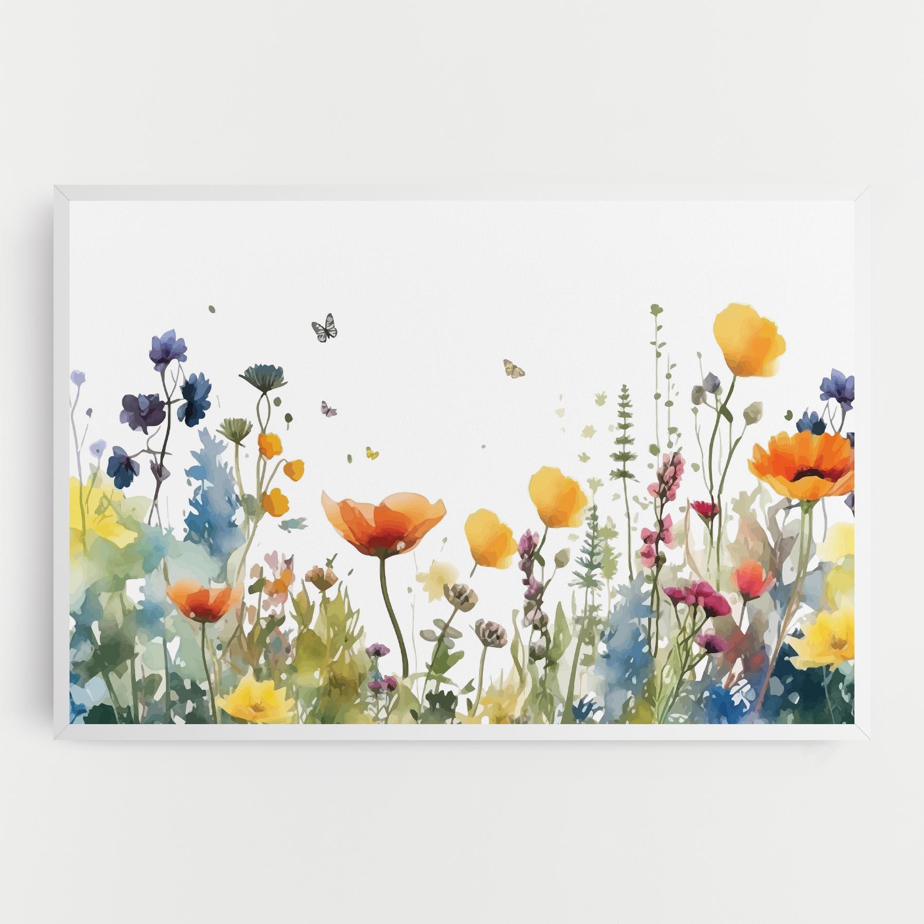 Obraz na Płótnie Watercolor Spring Flowers mockup 0