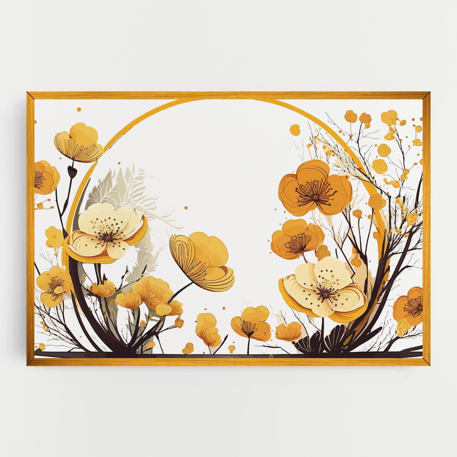 Obraz na Płótnie Yellow Circle Flowers mockup 0