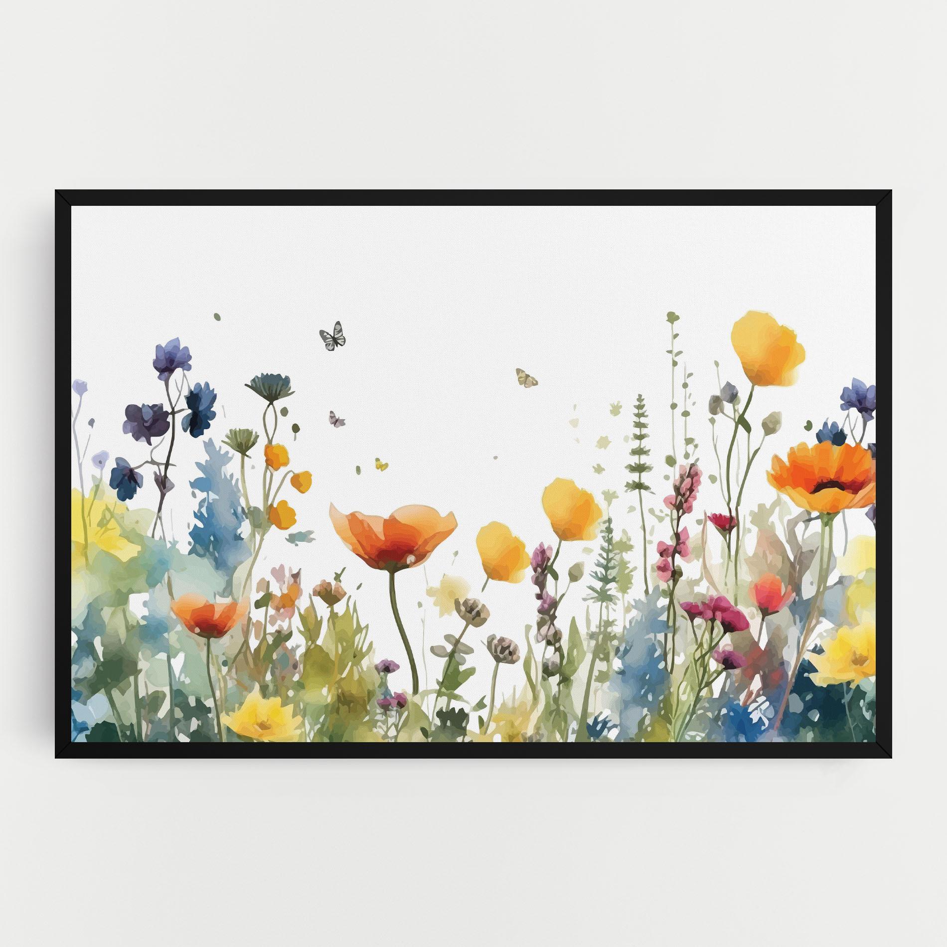 Obraz na Płótnie Watercolor Spring Flowers mockup 0