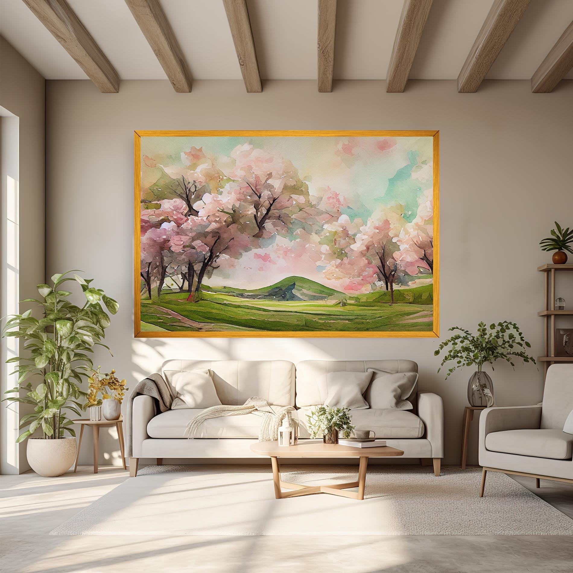 Obraz na Płótnie Spring Pink Trees mockup 6