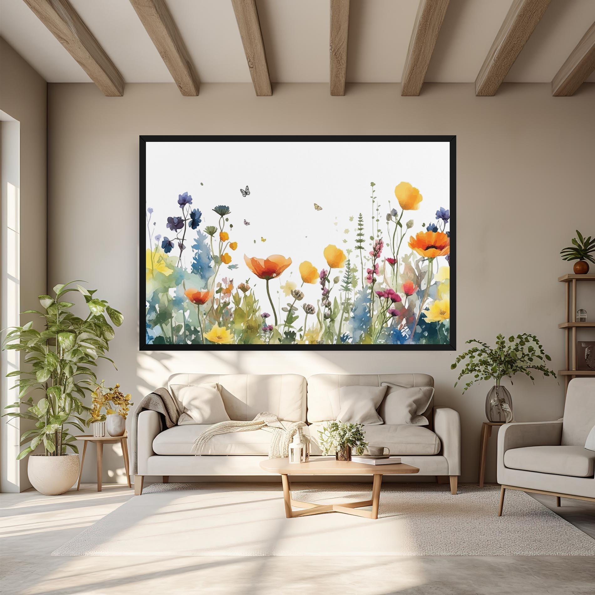 Obraz na Płótnie Watercolor Spring Flowers mockup 6