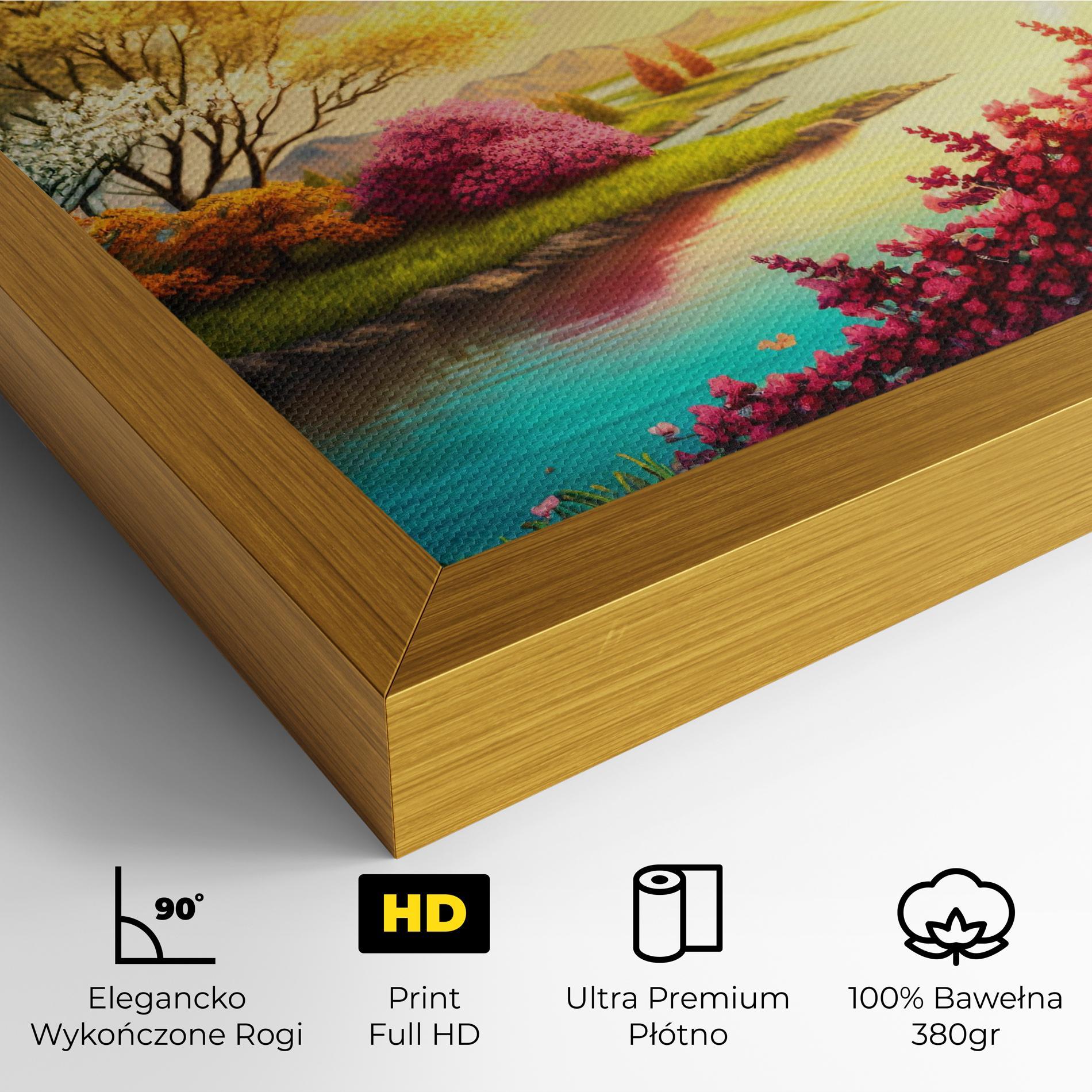 Obraz na Płótnie Pink Yellow Trees mockup 4