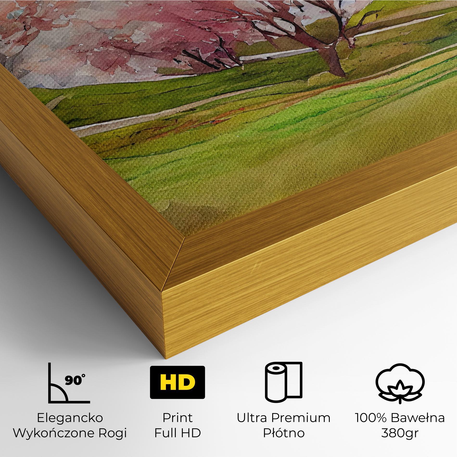 Obraz na Płótnie Spring Trees Painting mockup 4