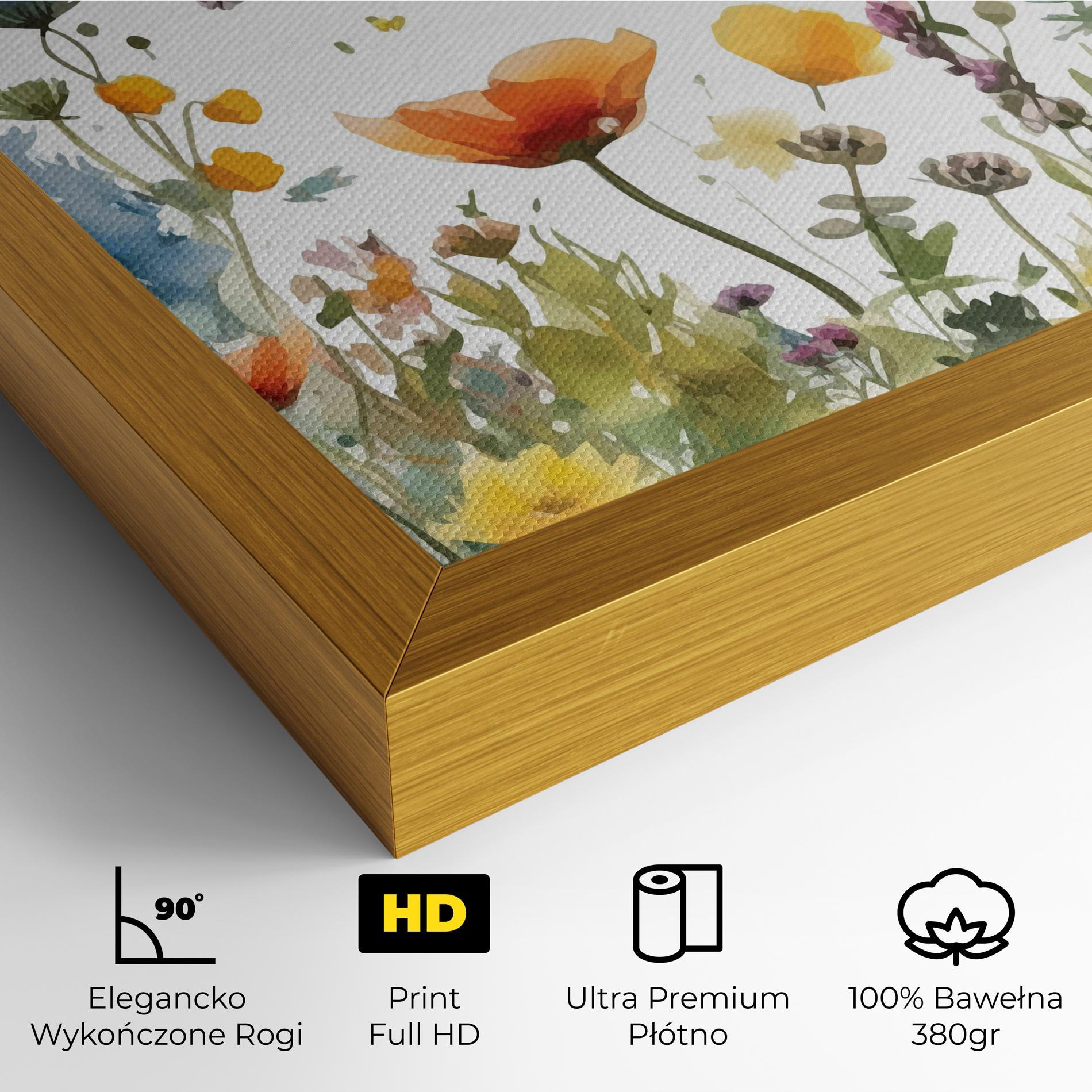 Obraz na Płótnie Watercolor Spring Flowers mockup 4