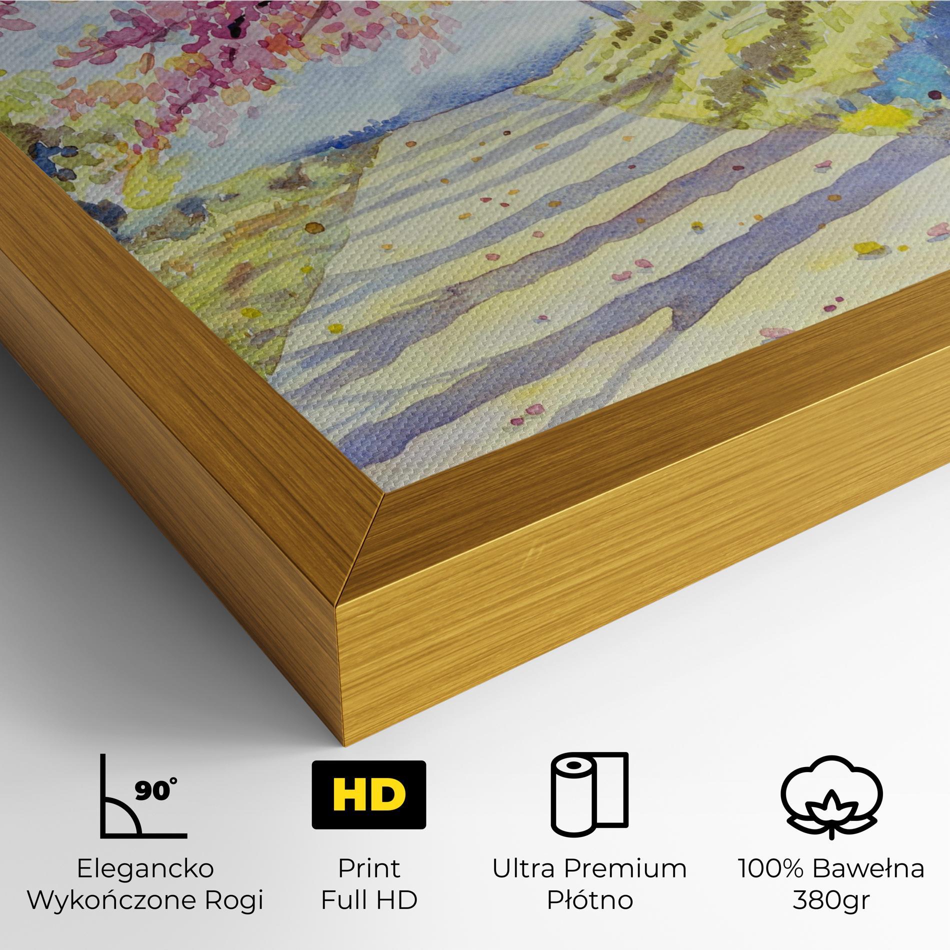 Obraz na Płótnie Watercolor Spring Landscape mockup 4