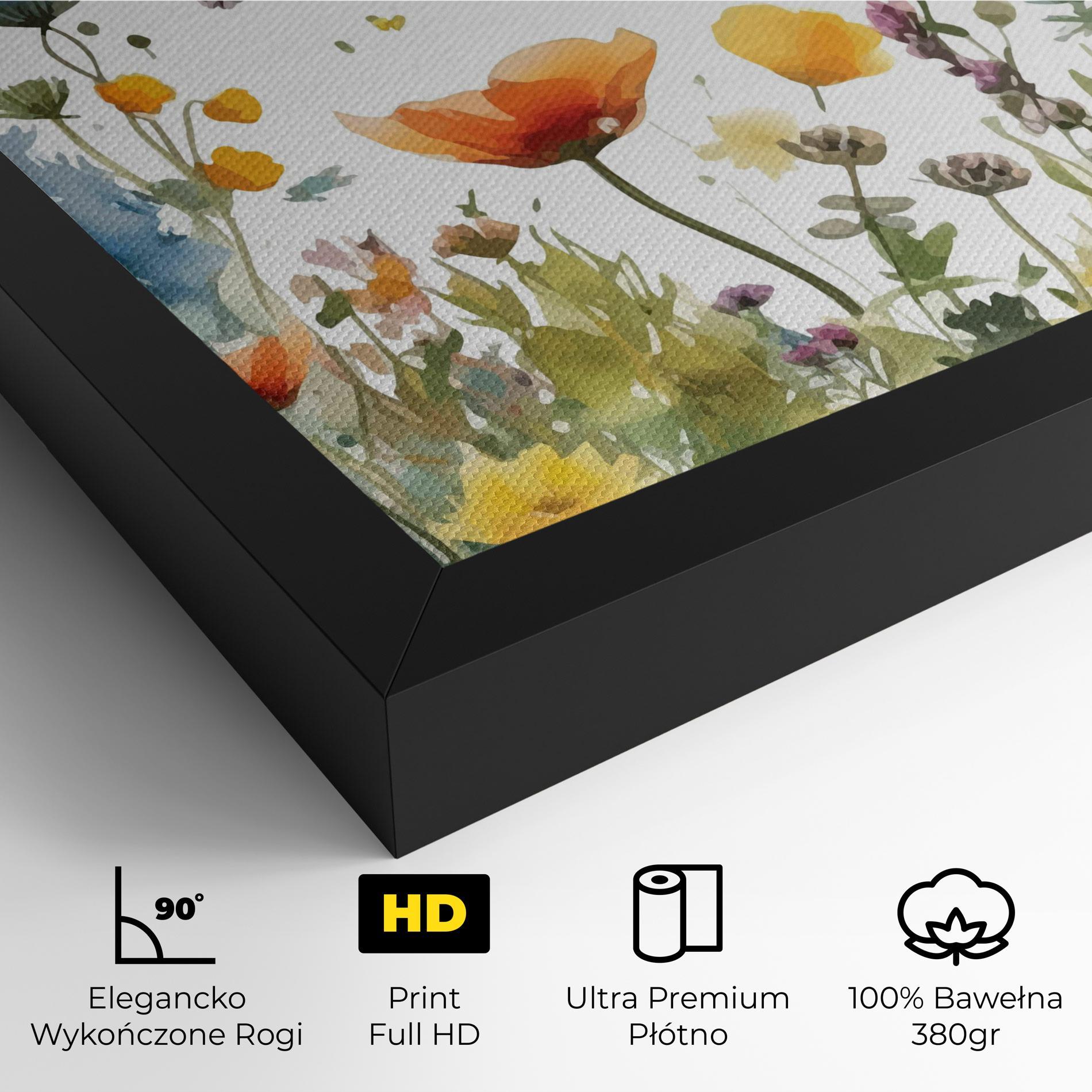 Obraz na Płótnie Watercolor Spring Flowers mockup 4