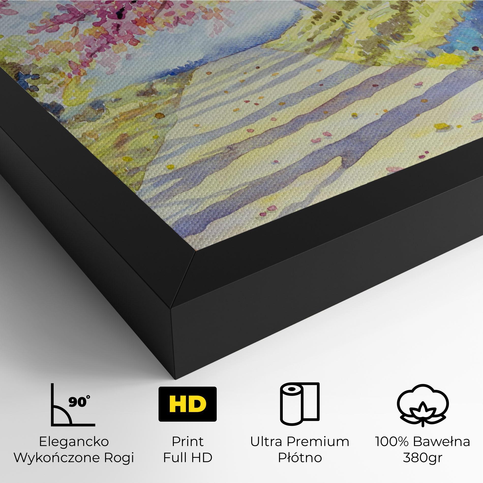 Obraz na Płótnie Watercolor Spring Landscape mockup 4