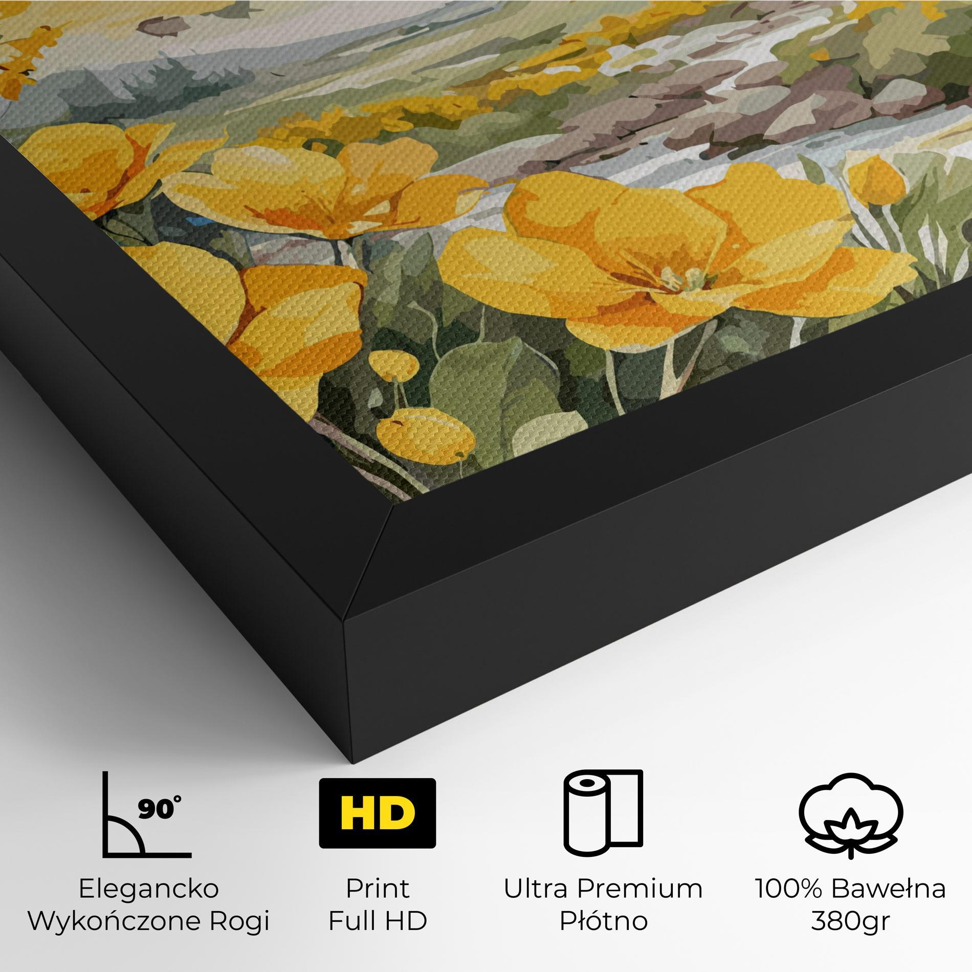 Obraz na Płótnie Yellow Spring Flower mockup 4