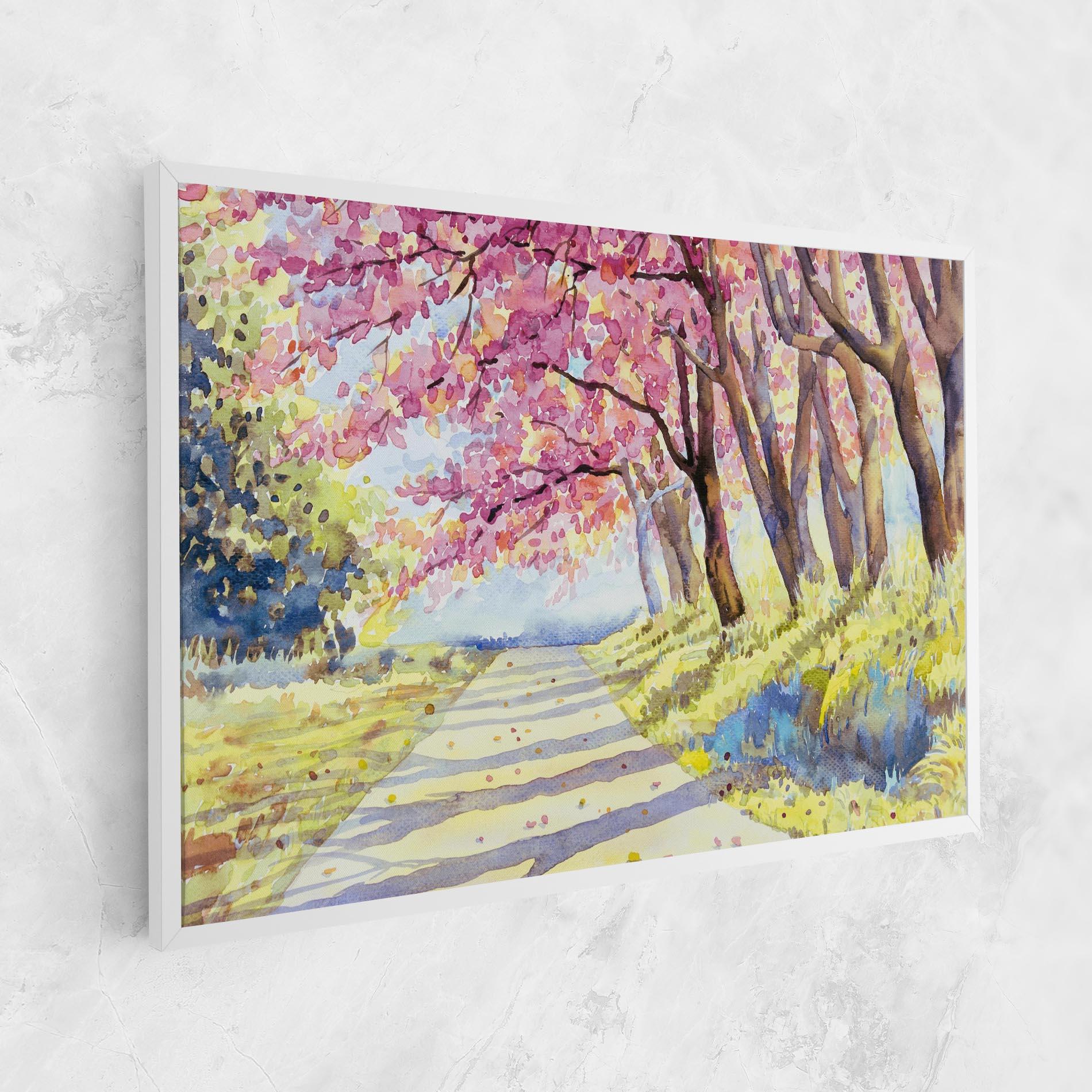 Obraz na Płótnie Watercolor Spring Landscape mockup 1