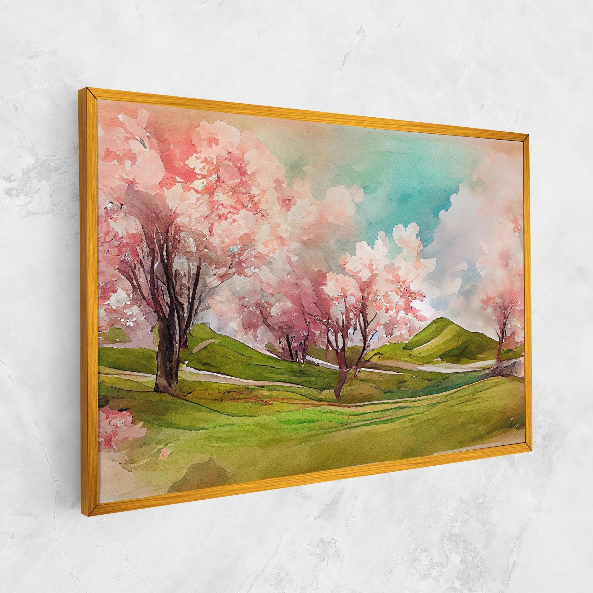 Obraz na Płótnie Spring Trees Painting mockup 1