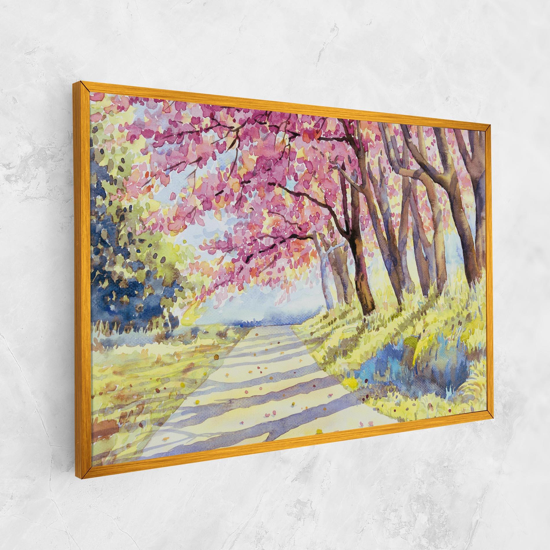 Obraz na Płótnie Watercolor Spring Landscape mockup 1