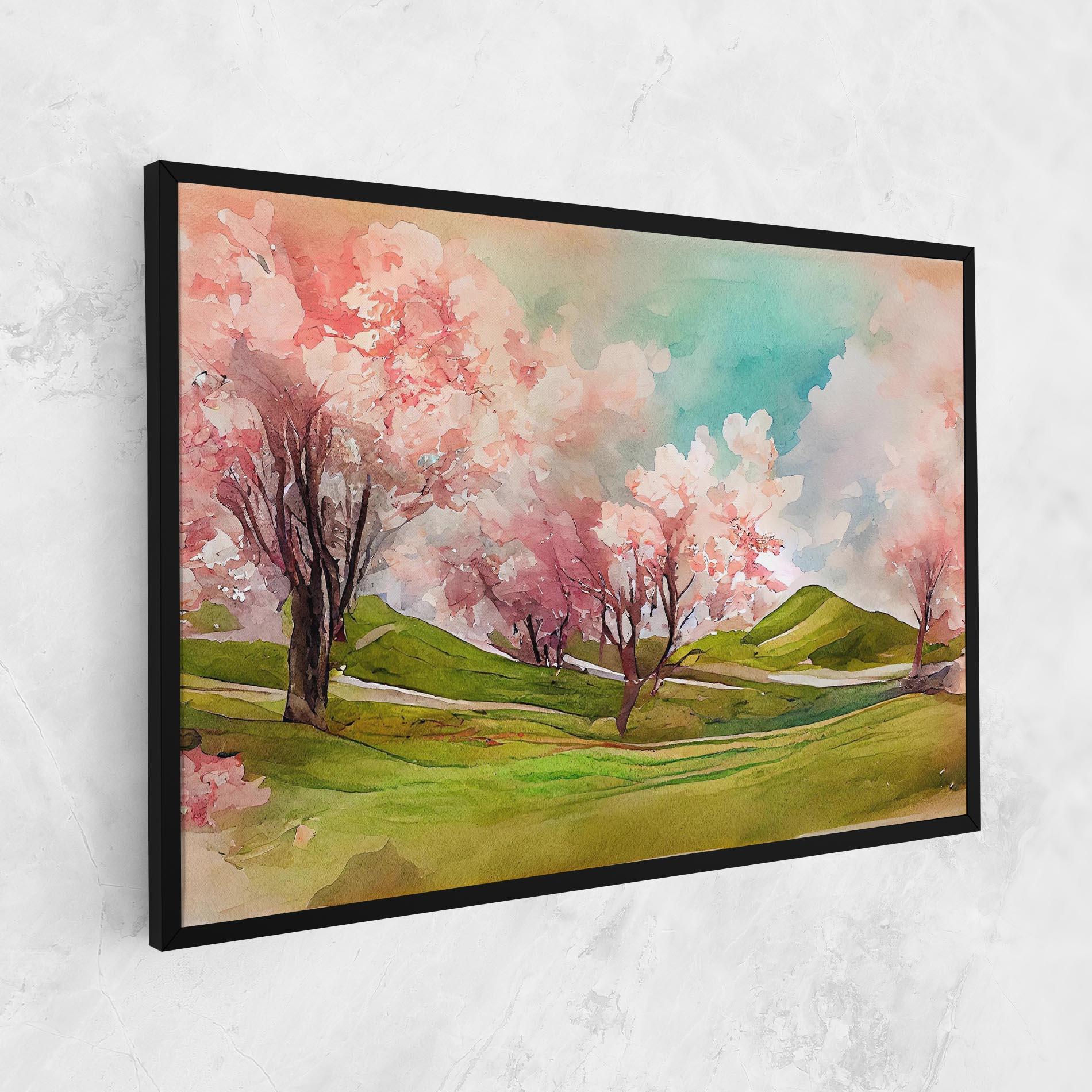 Obraz na Płótnie Spring Trees Painting mockup 1