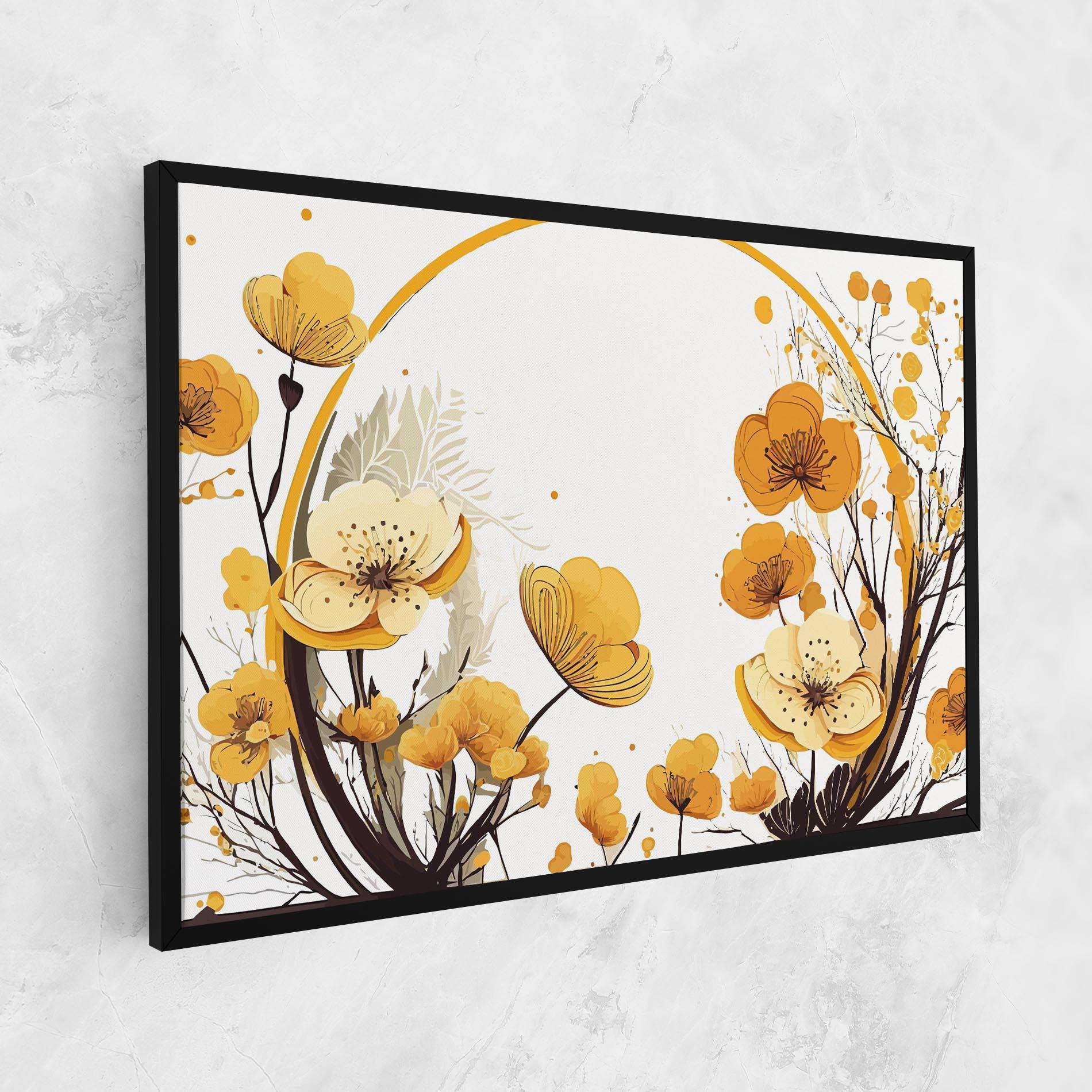 Obraz na Płótnie Yellow Circle Flowers mockup 1