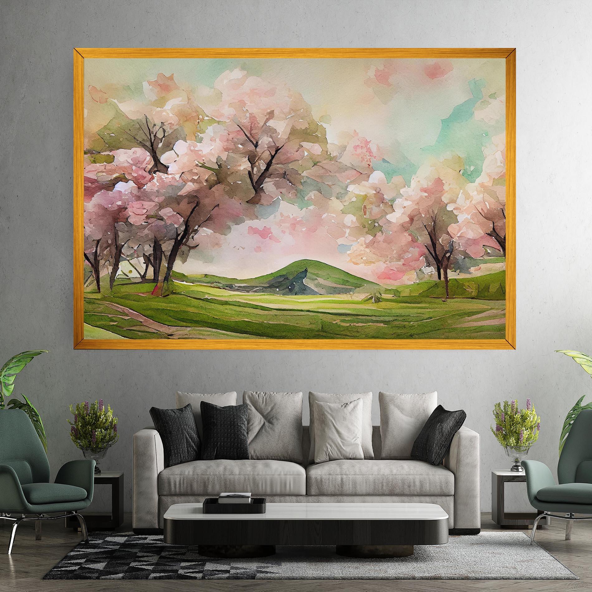 Obraz na Płótnie Spring Pink Trees mockup 7