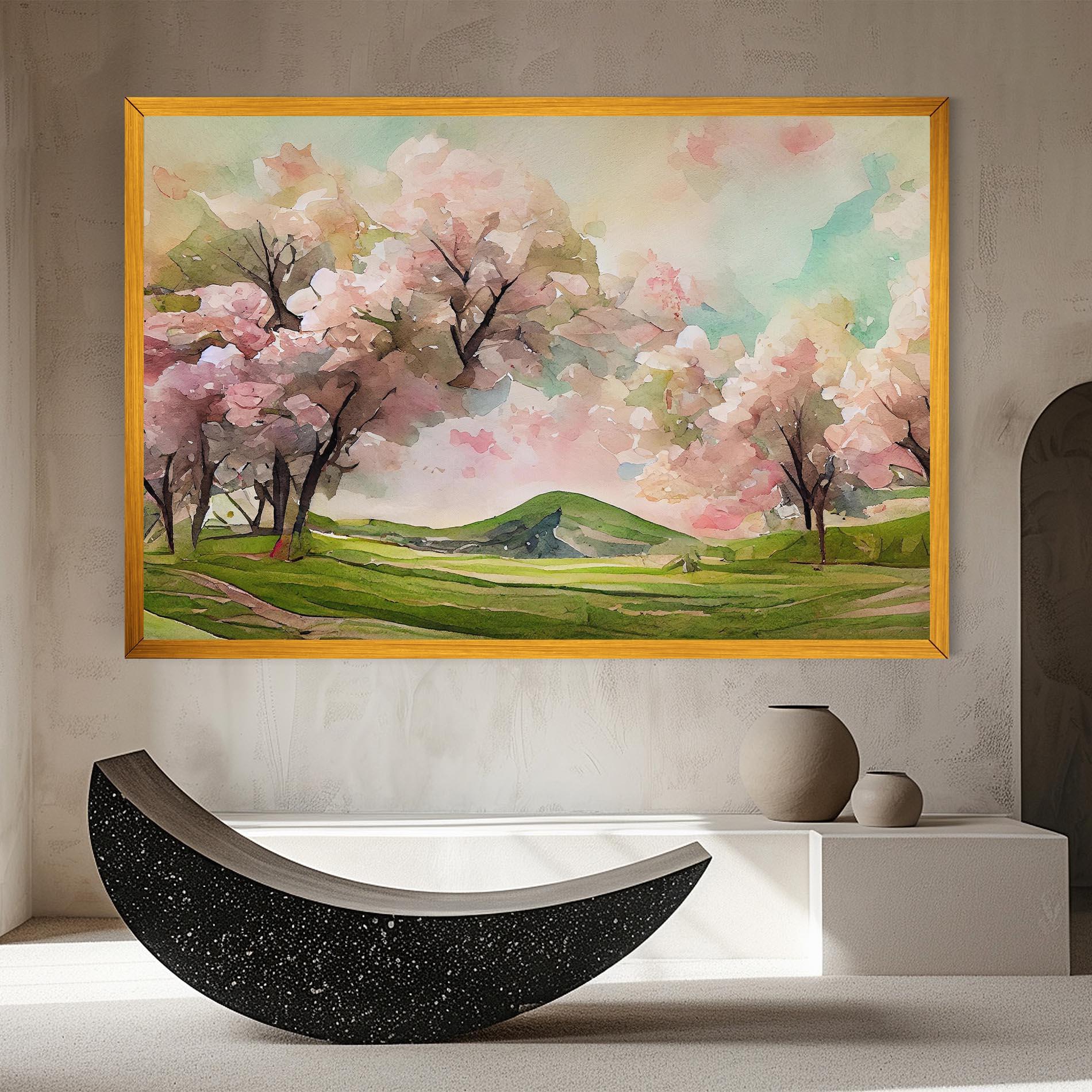 Obraz na Płótnie Spring Pink Trees mockup 8