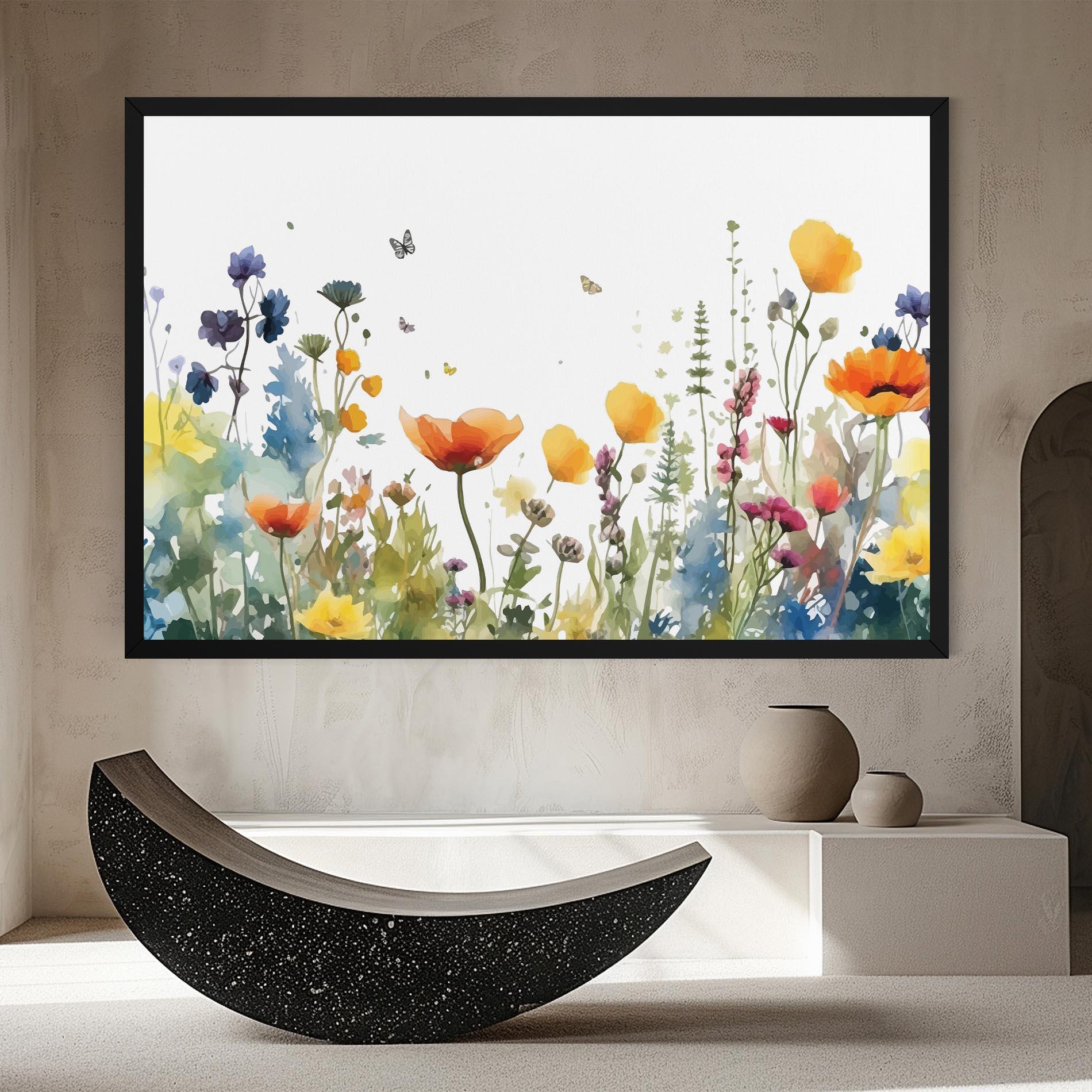 Obraz na Płótnie Watercolor Spring Flowers mockup 8