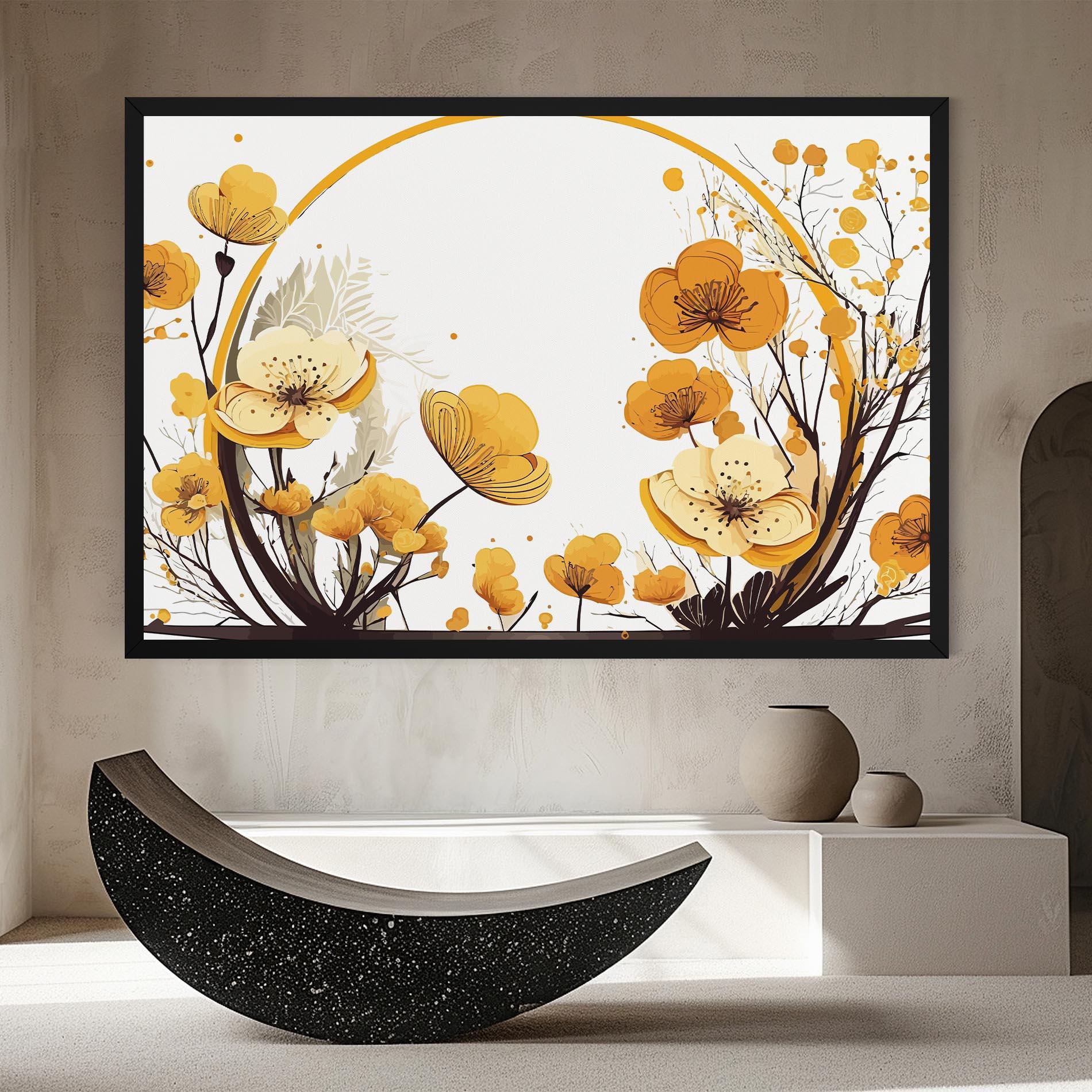 Obraz na Płótnie Yellow Circle Flowers mockup 8