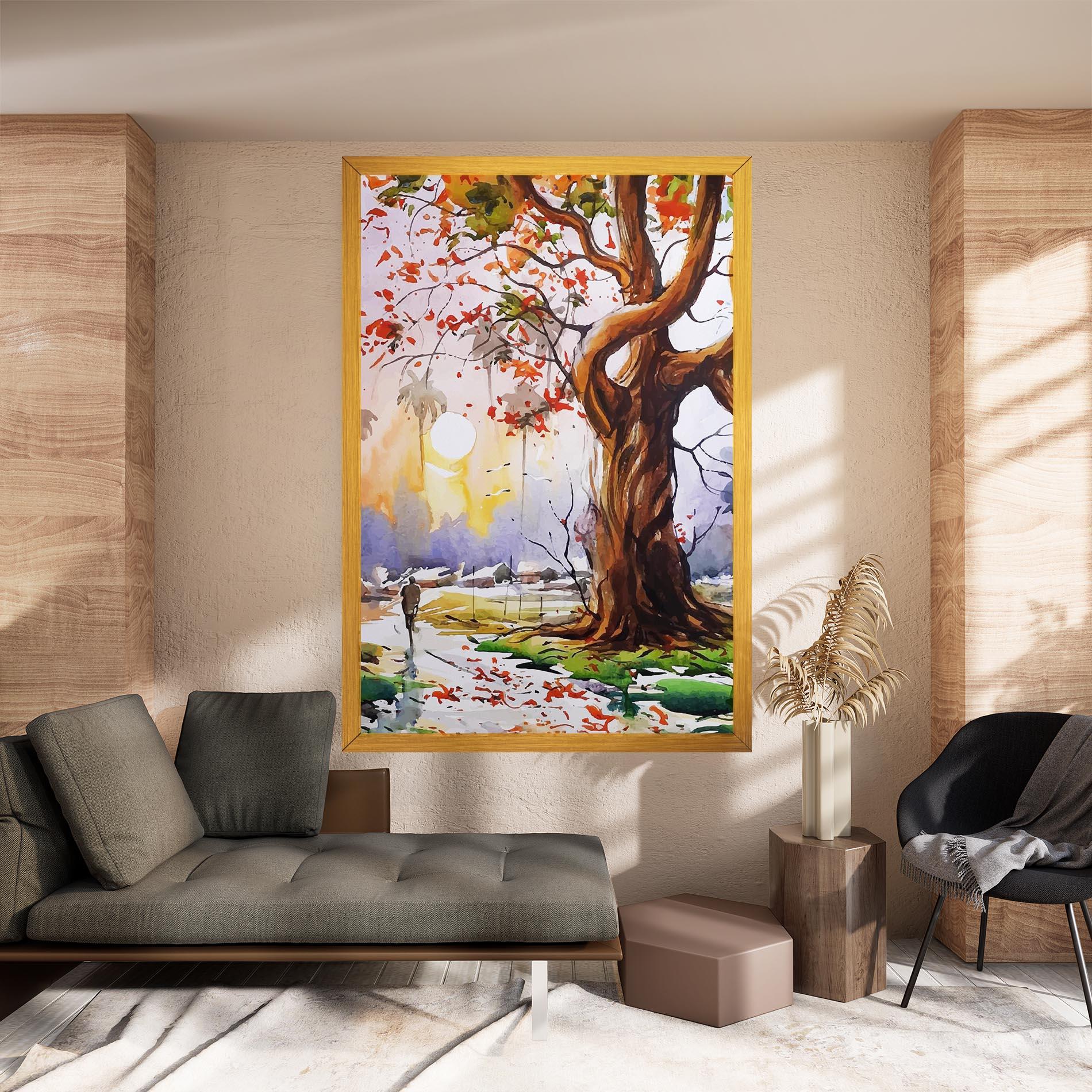Obraz na Płótnie Watercolor Spring Tree mockup 8