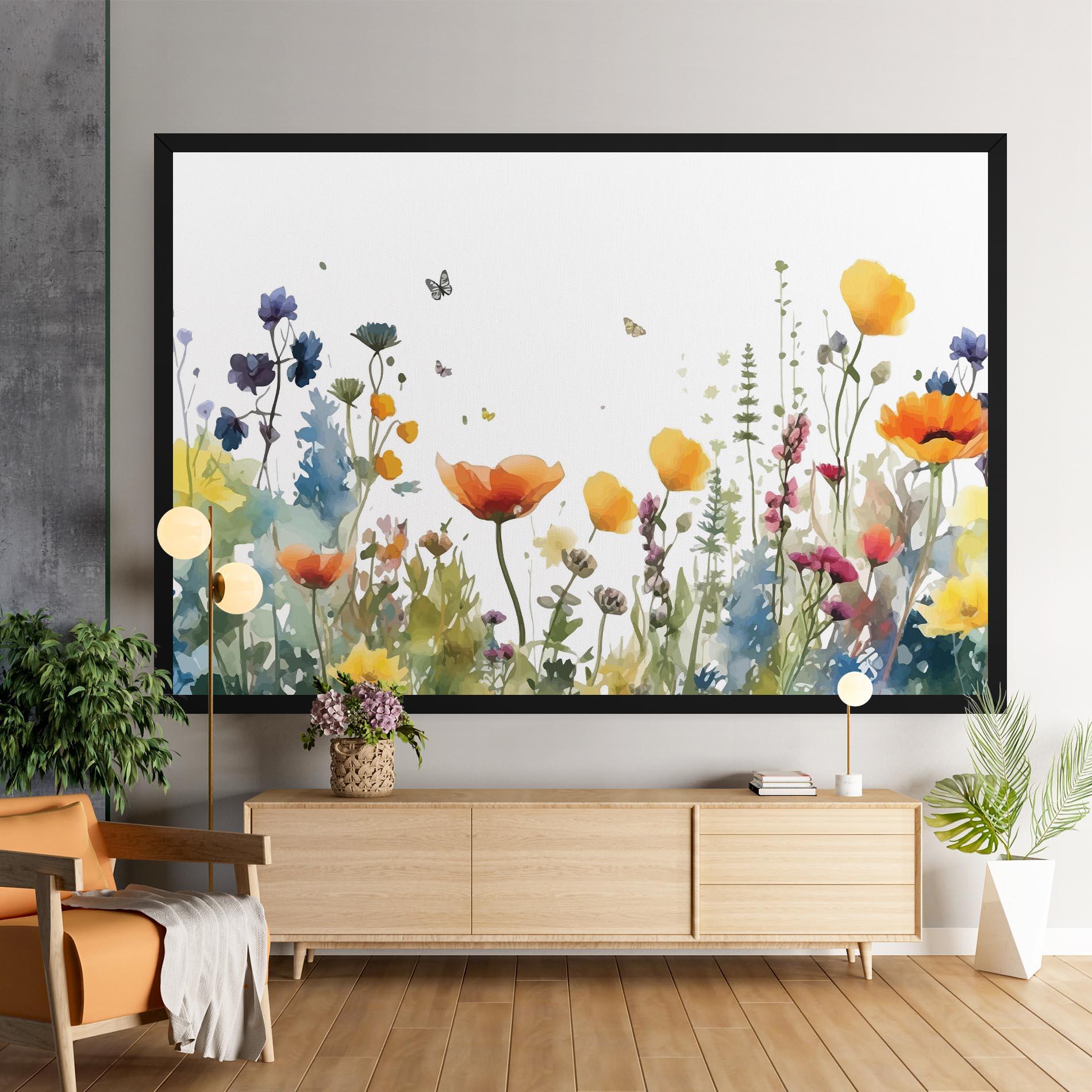 Obraz na Płótnie Watercolor Spring Flowers mockup 9