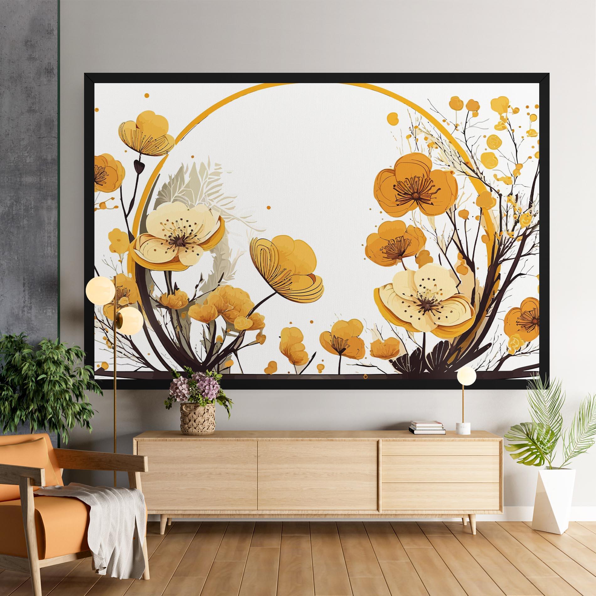 Obraz na Płótnie Yellow Circle Flowers mockup 9