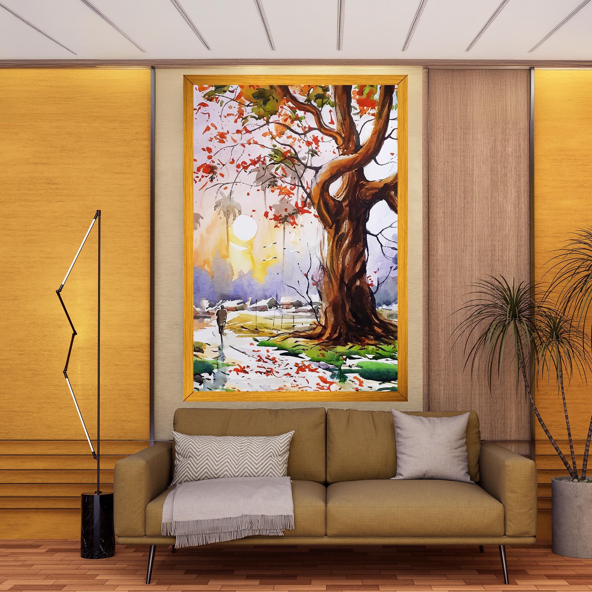 Obraz na Płótnie Watercolor Spring Tree mockup 9