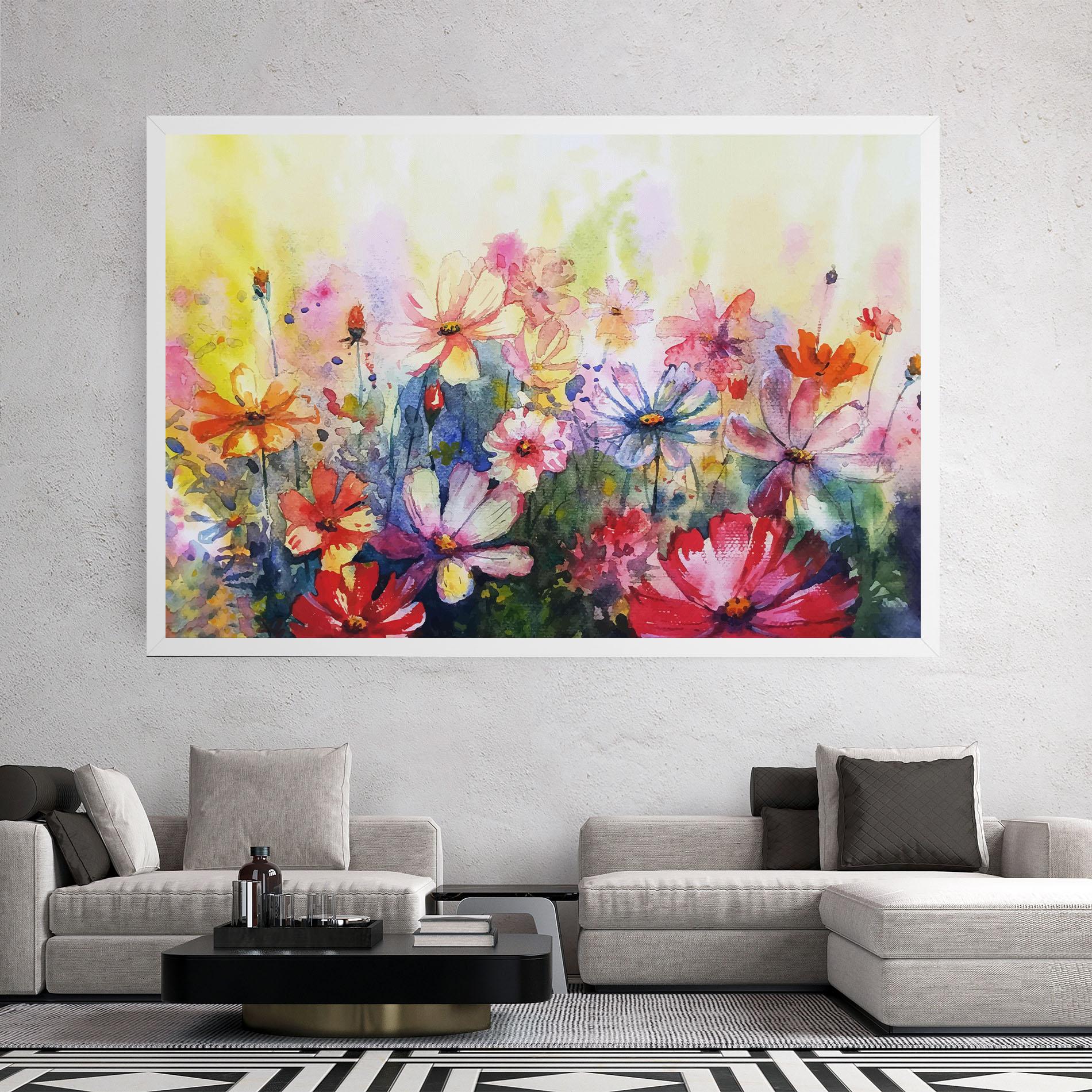 Obraz na Płótnie Water Art Flowers mockup 2