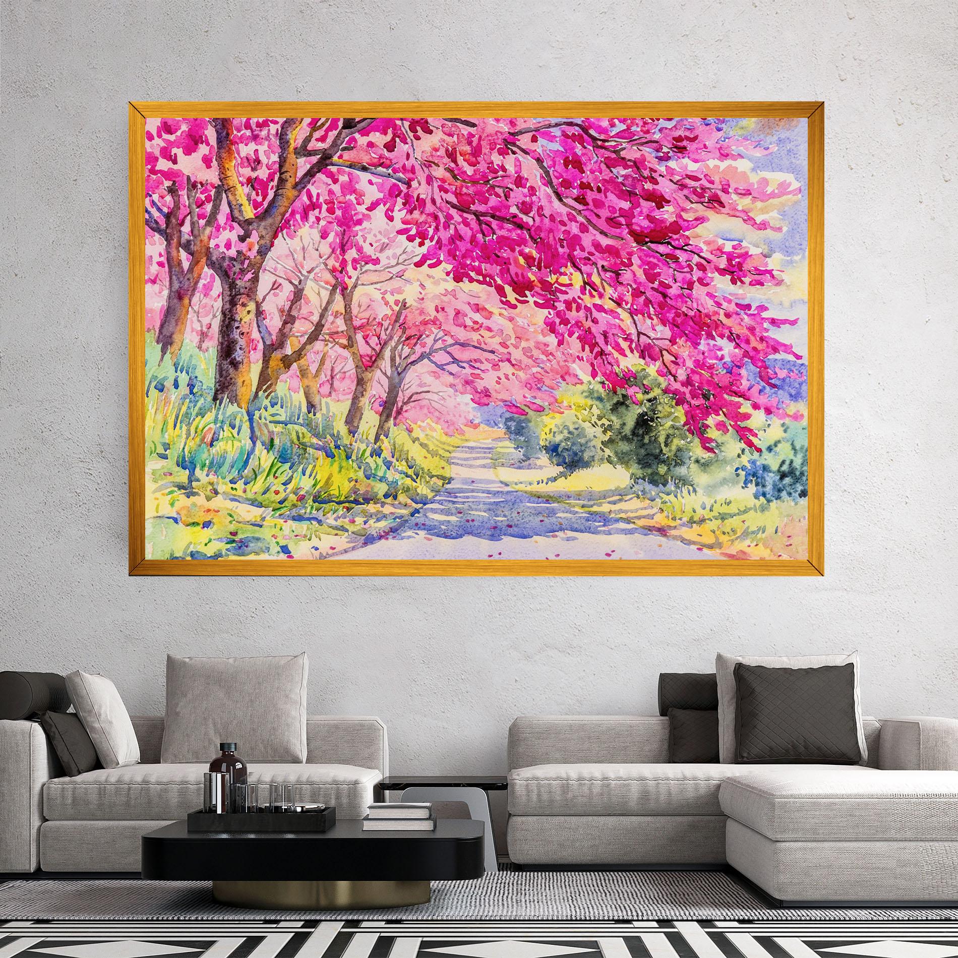 Obraz na Płótnie Pink Trees Art mockup 2