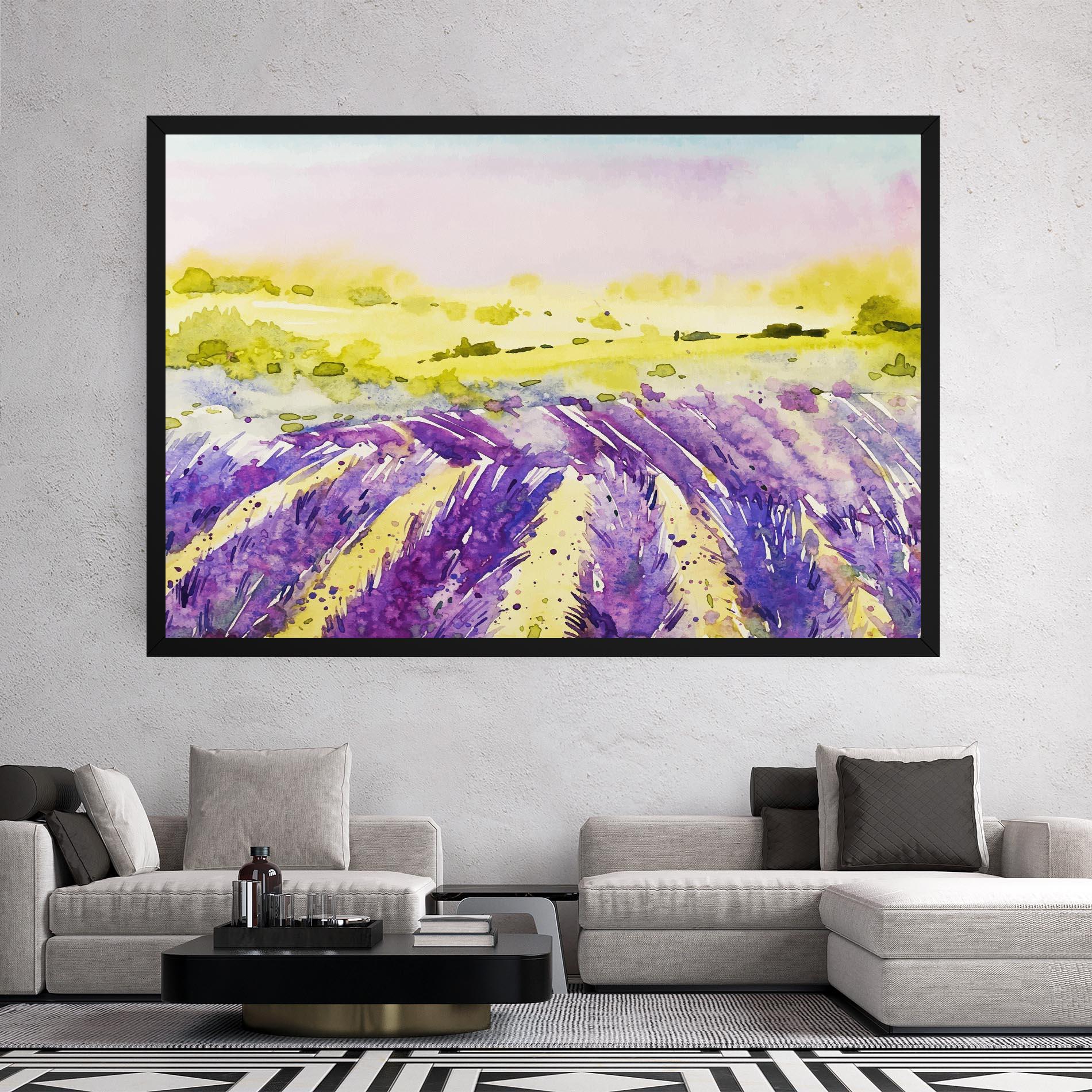 Obraz na Płótnie Purple Spring Field mockup 2