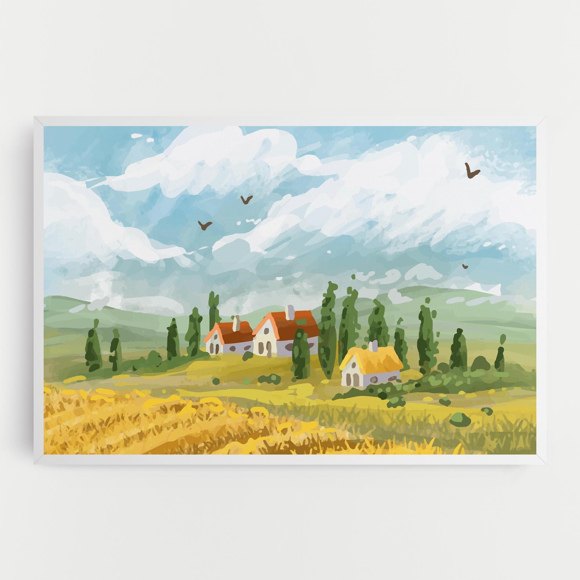 Obraz na Płótnie Orange Yellow House mockup 0