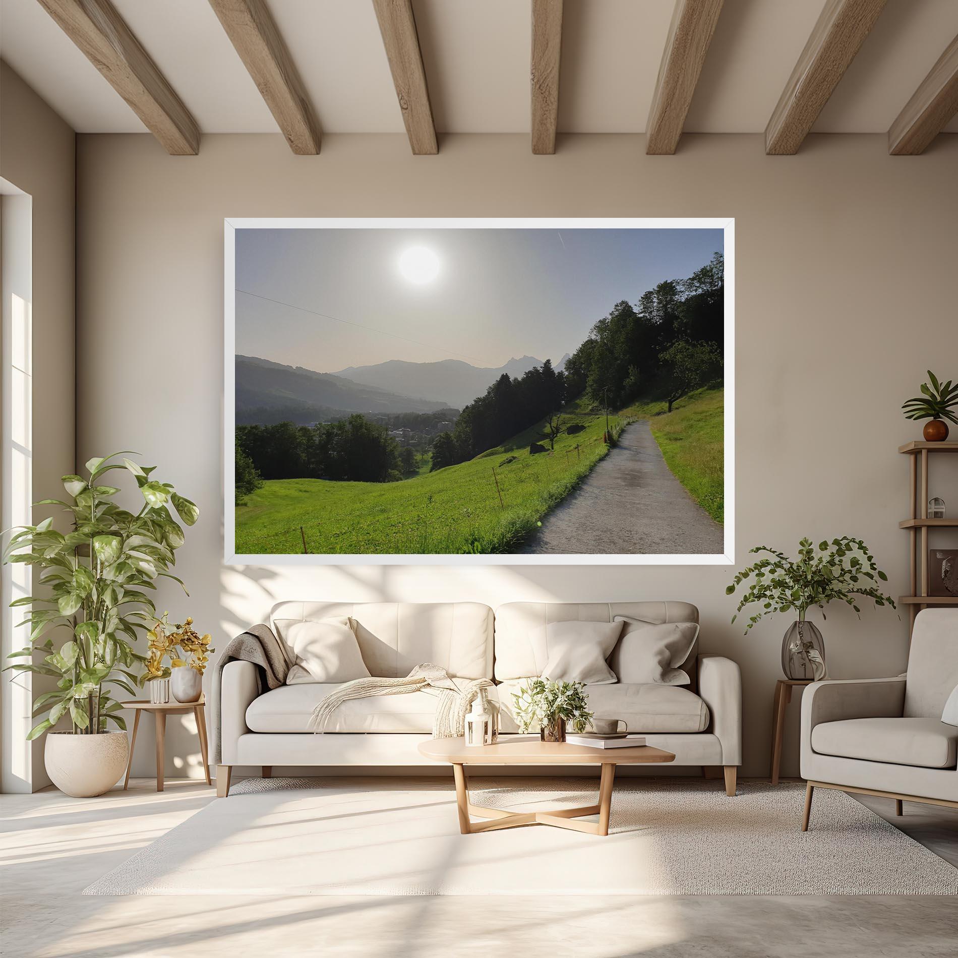 Obraz na Płótnie Foggy Rural Road mockup 6