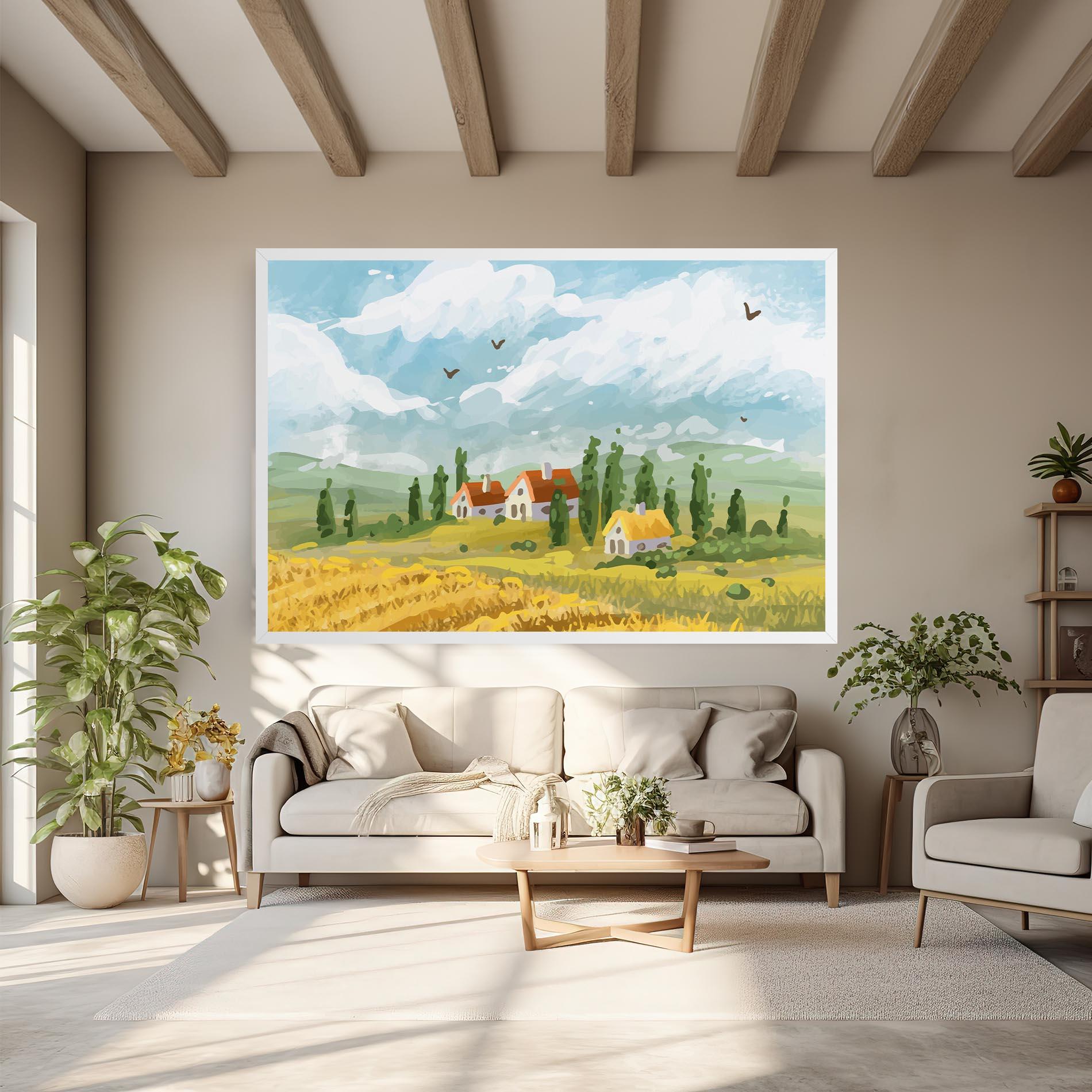 Obraz na Płótnie Orange Yellow House mockup 6