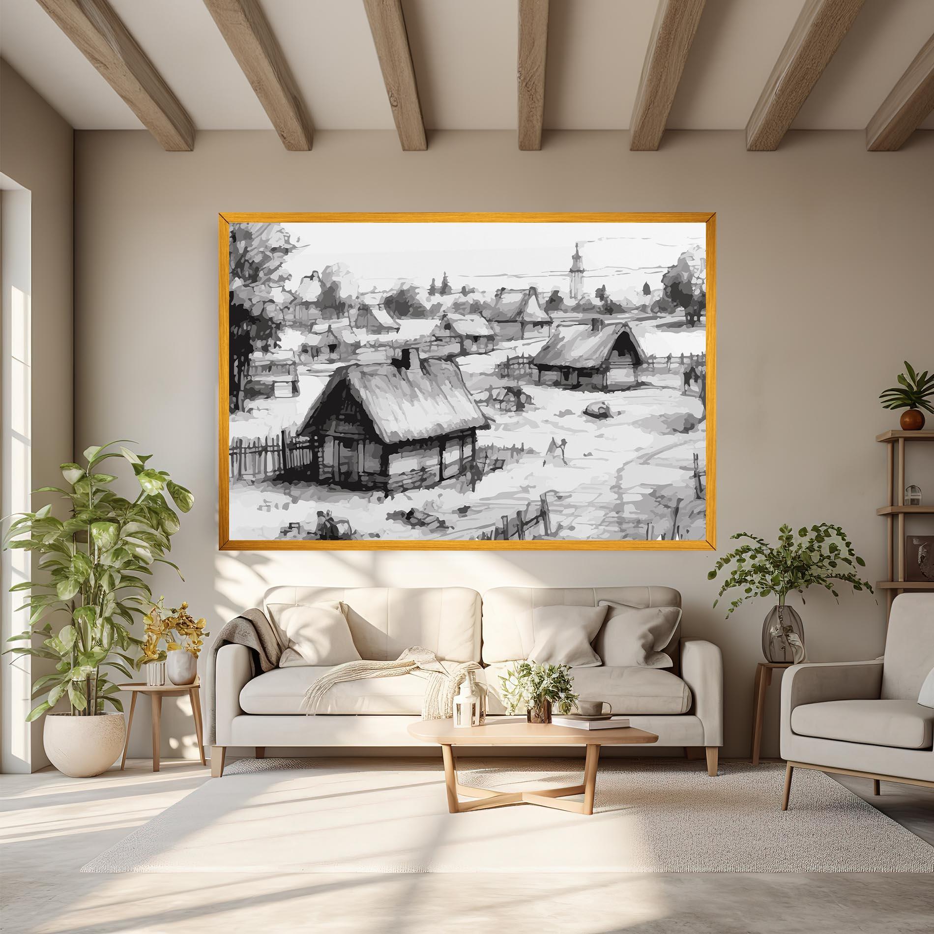 Obraz na Płótnie Farm Grey Ink mockup 6