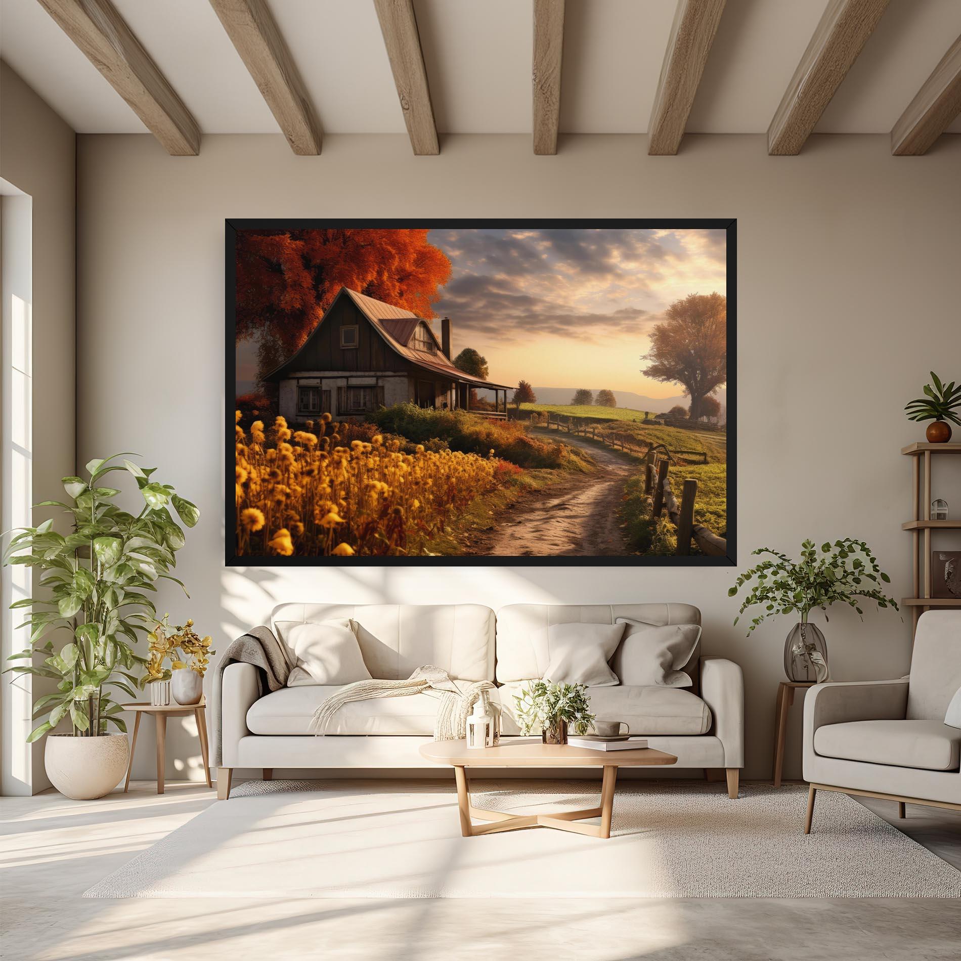 Obraz na Płótnie Autumn Farm House mockup 6