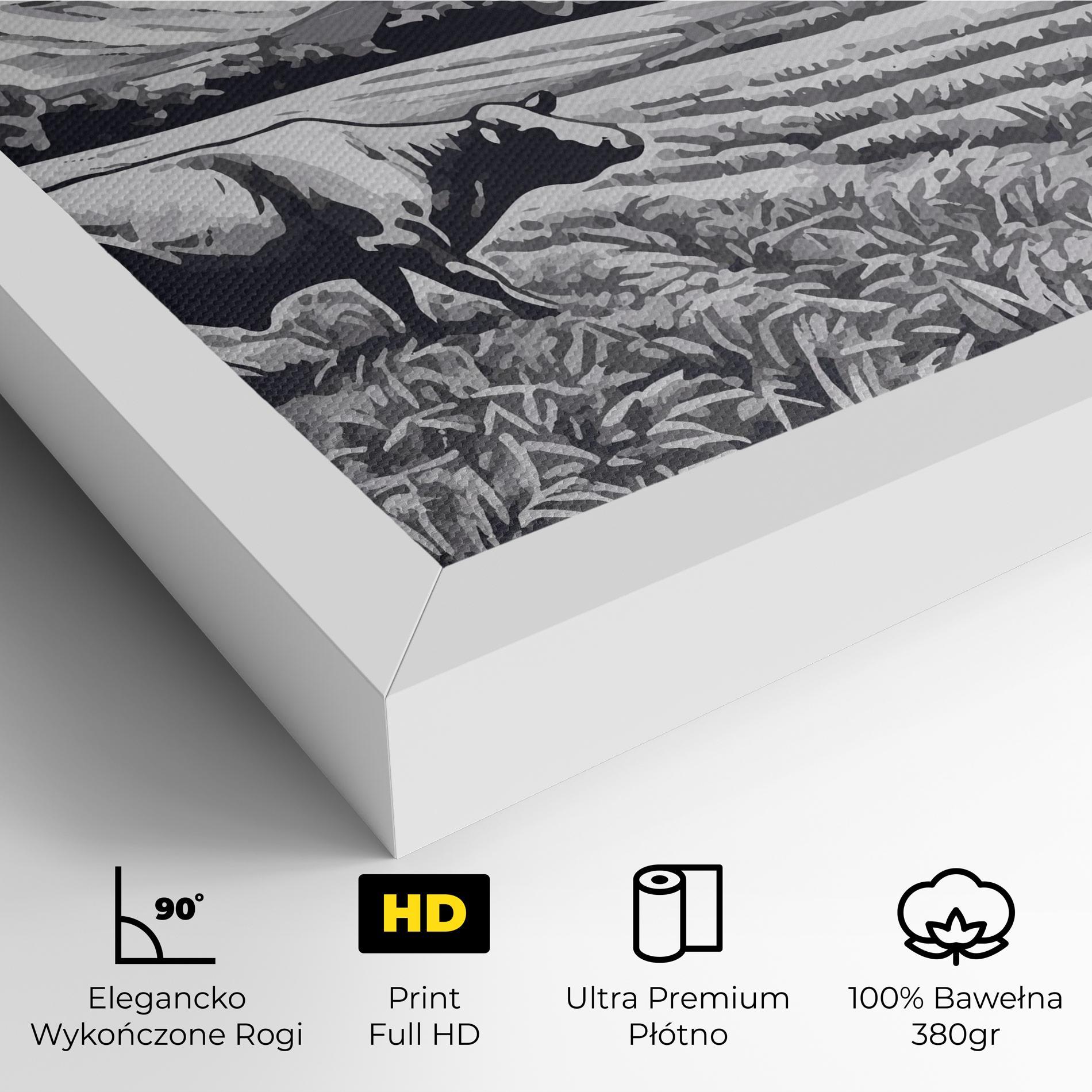 Obraz na Płótnie Cow Grey Ink mockup 4