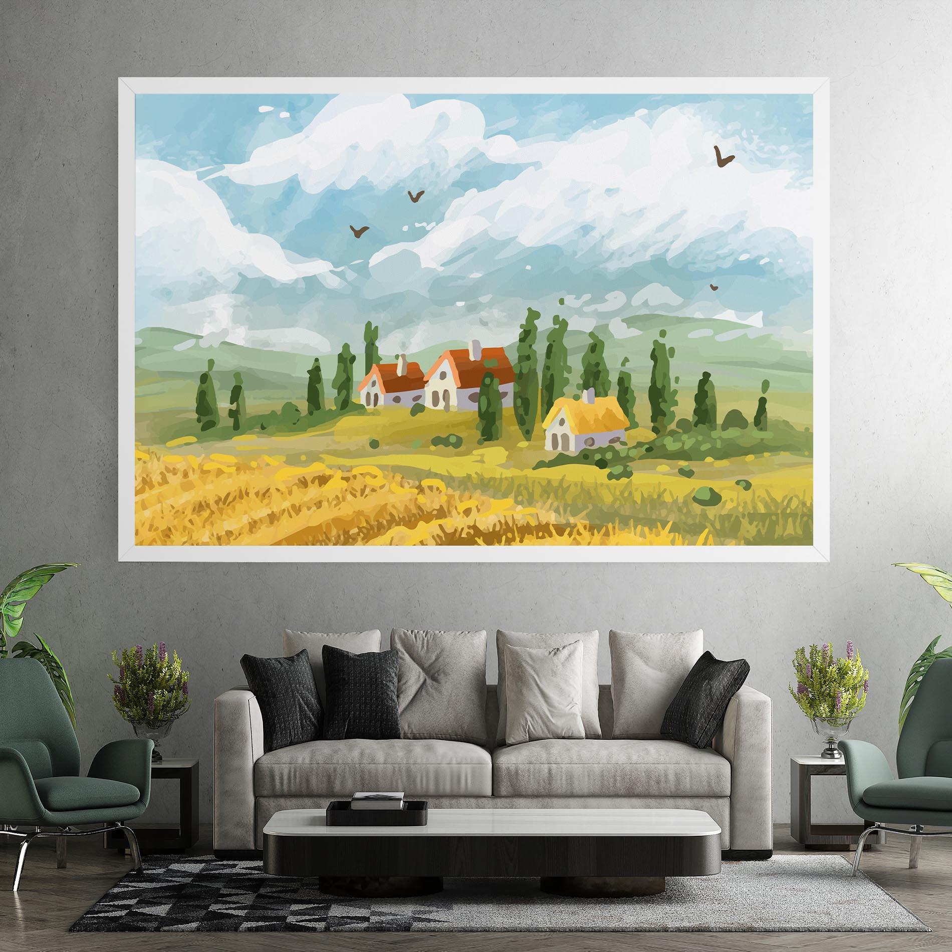 Obraz na Płótnie Orange Yellow House mockup 7