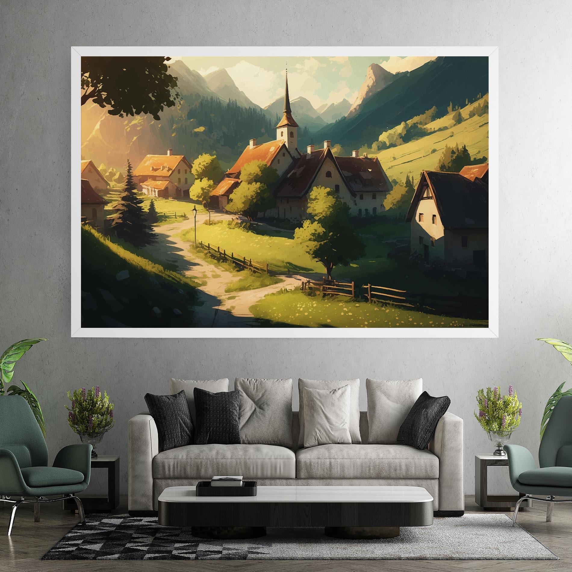 Obraz na Płótnie Village Dreamy View mockup 7