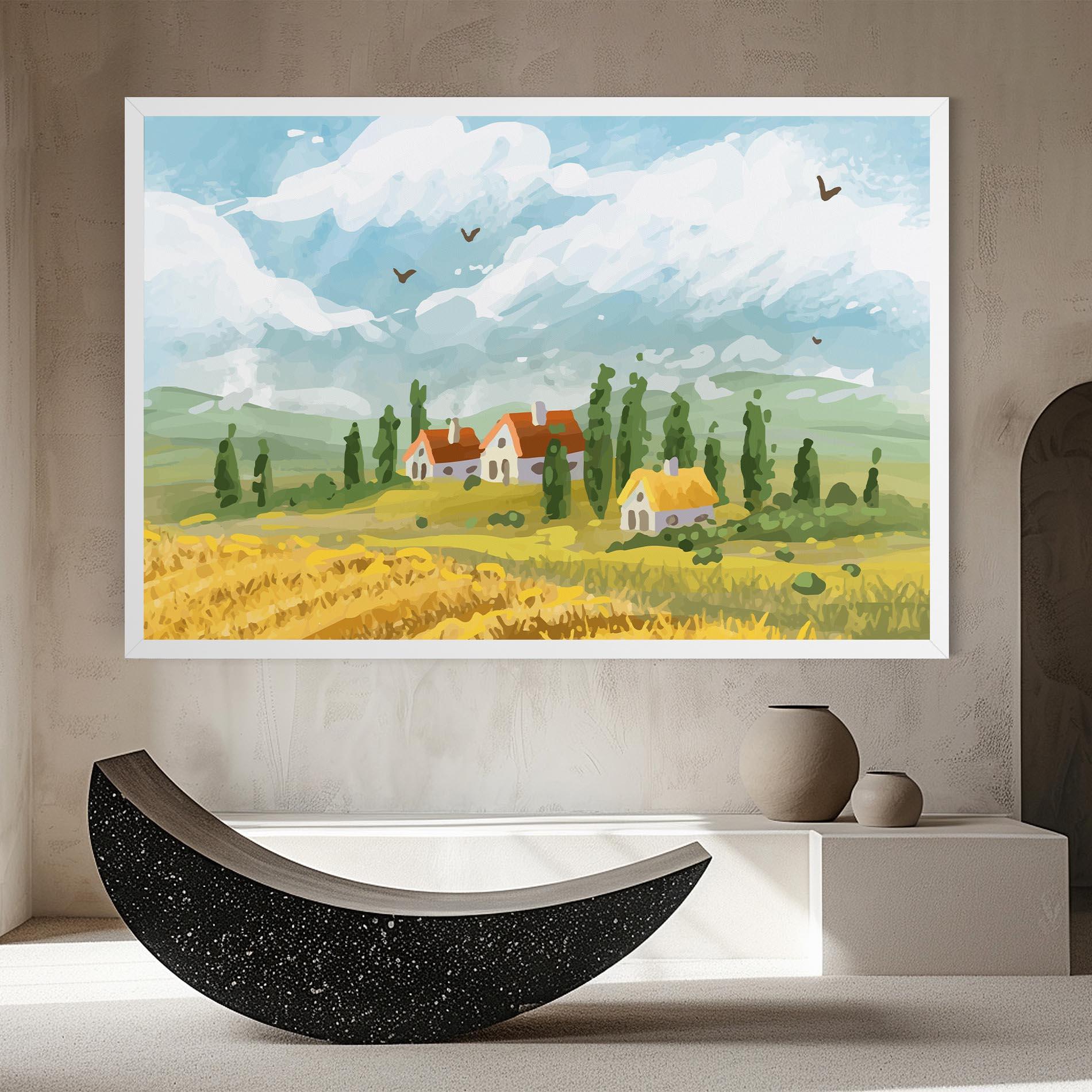 Obraz na Płótnie Orange Yellow House mockup 8