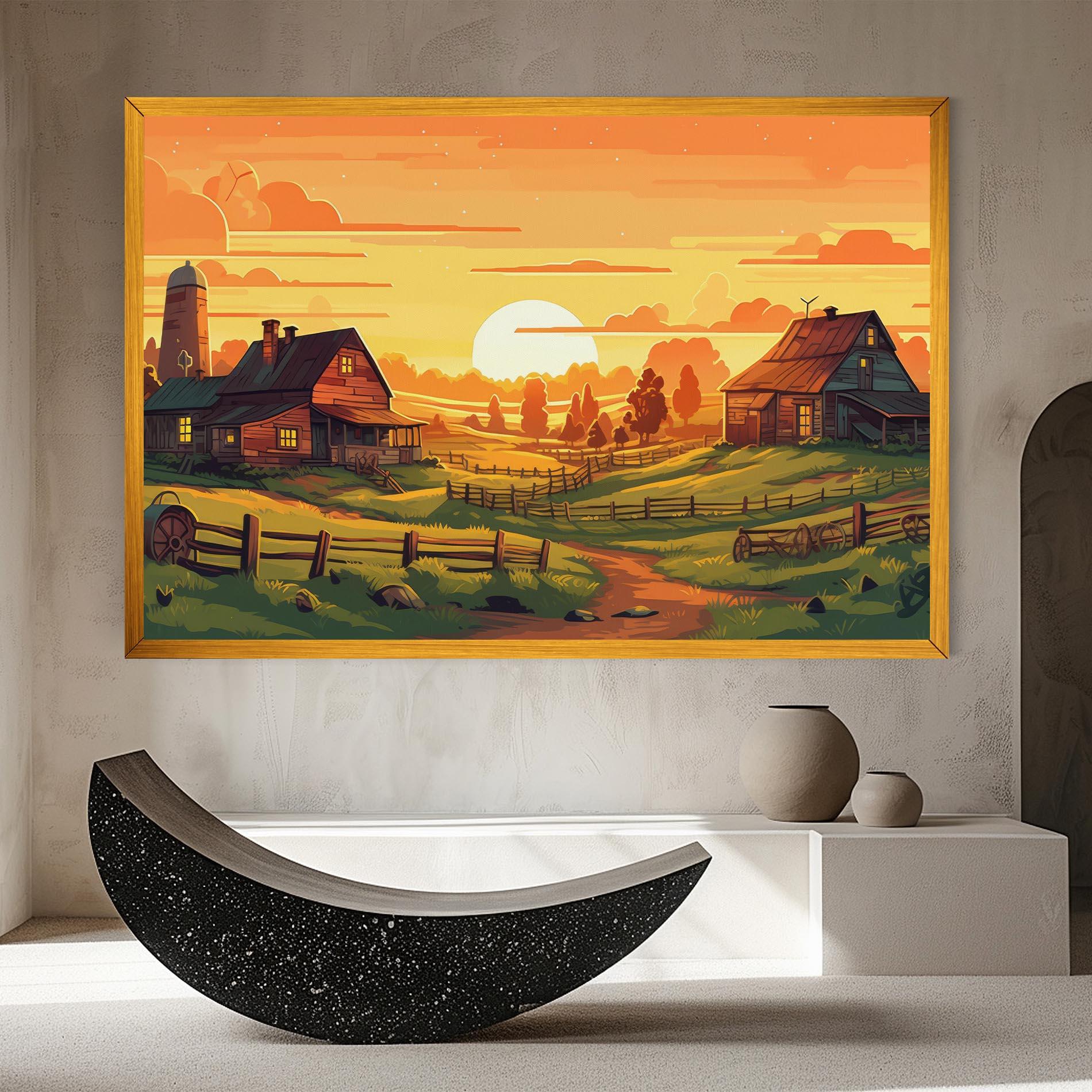 Obraz na Płótnie Farmhouse Sunlight mockup 8