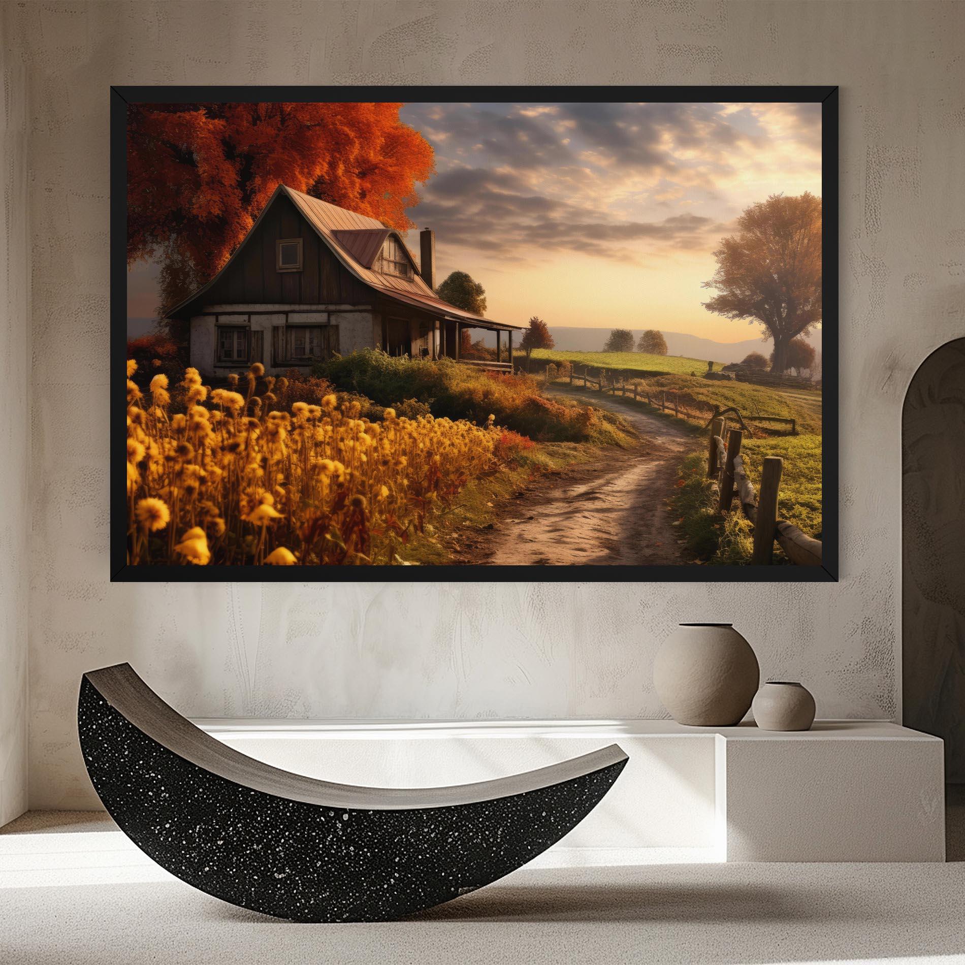 Obraz na Płótnie Autumn Farm House mockup 8