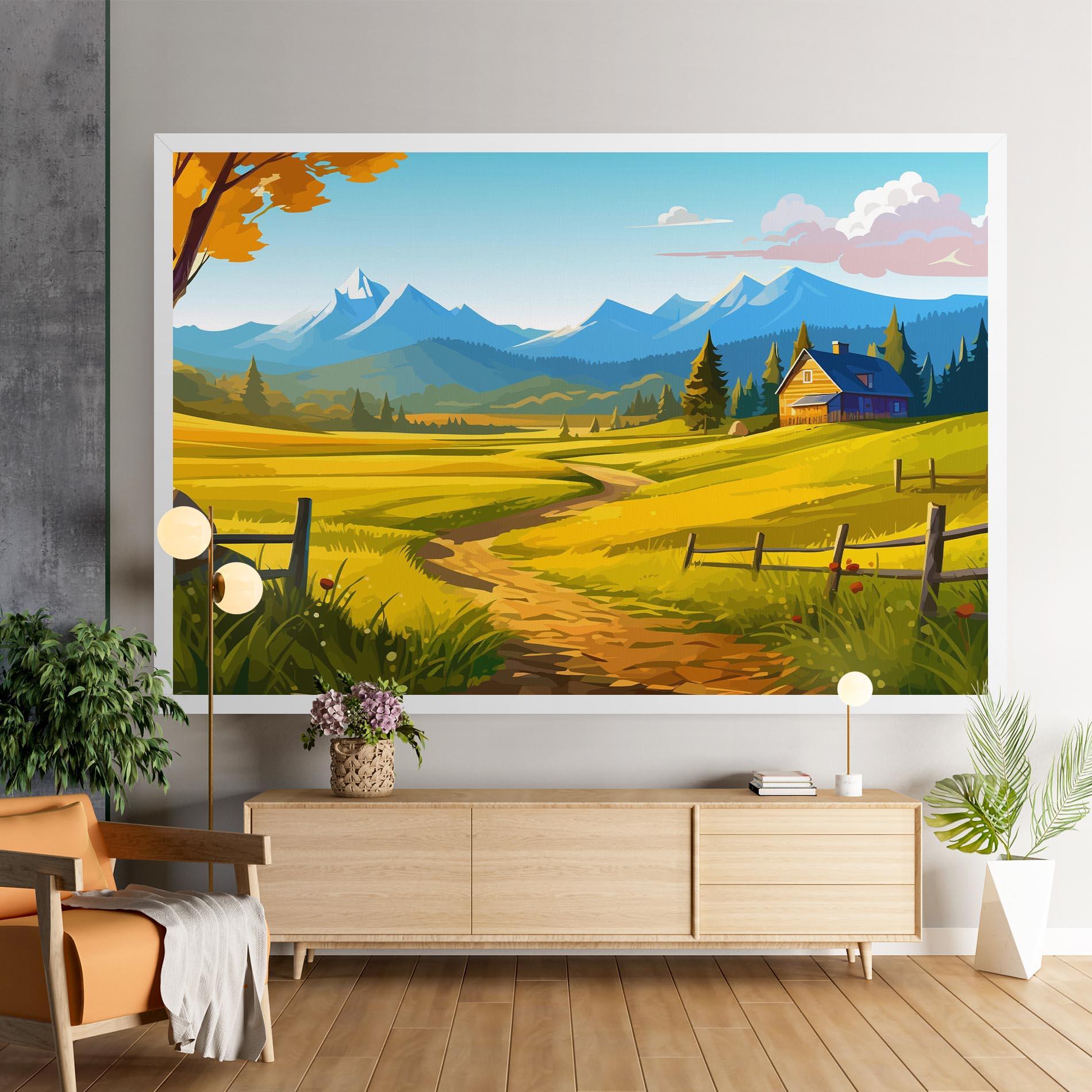 Obraz na Płótnie Daylight Rural View mockup 9