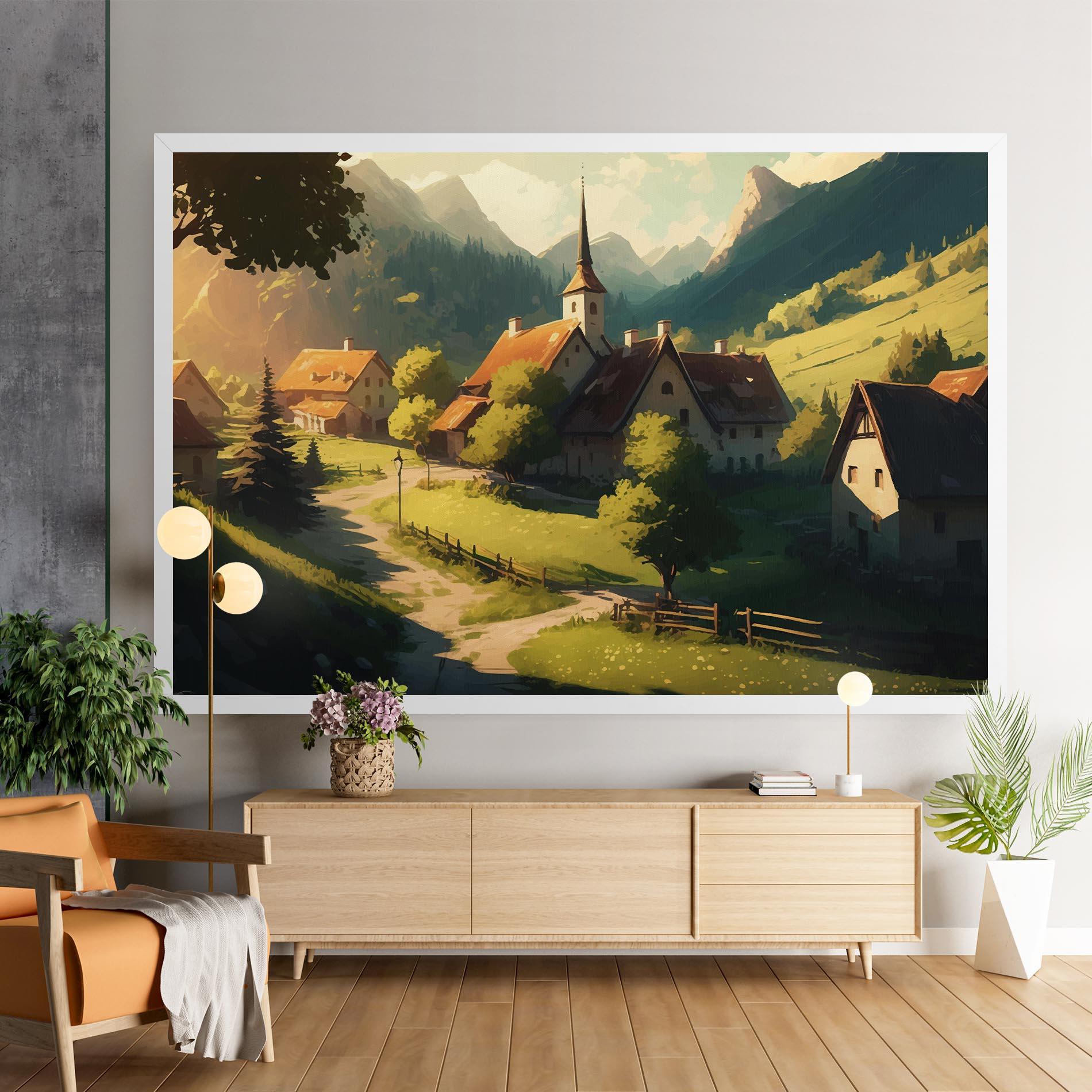 Obraz na Płótnie Village Dreamy View mockup 9